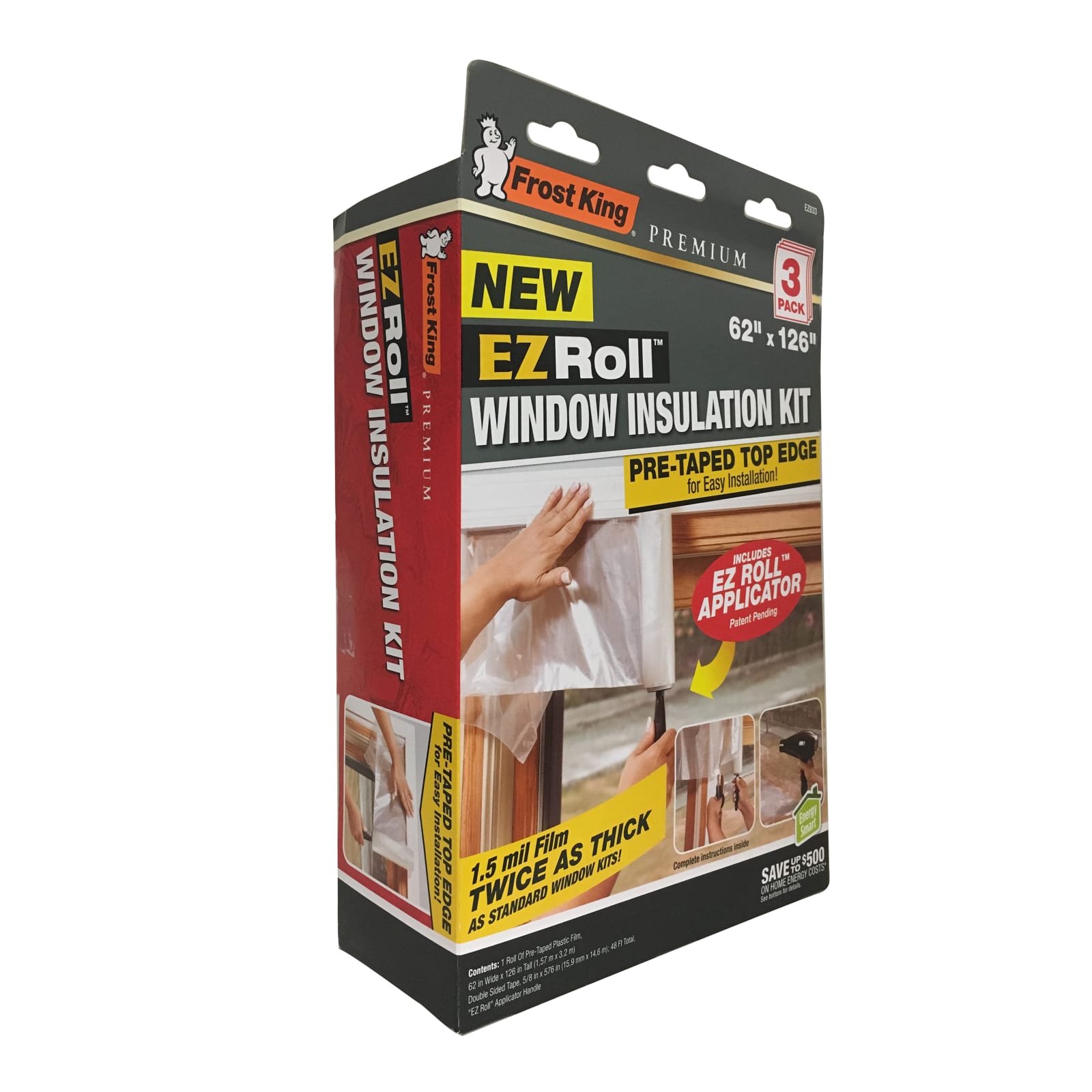 EZ Roll 3 Pc Clear Window Insulation Shrink Kit by Frost King at