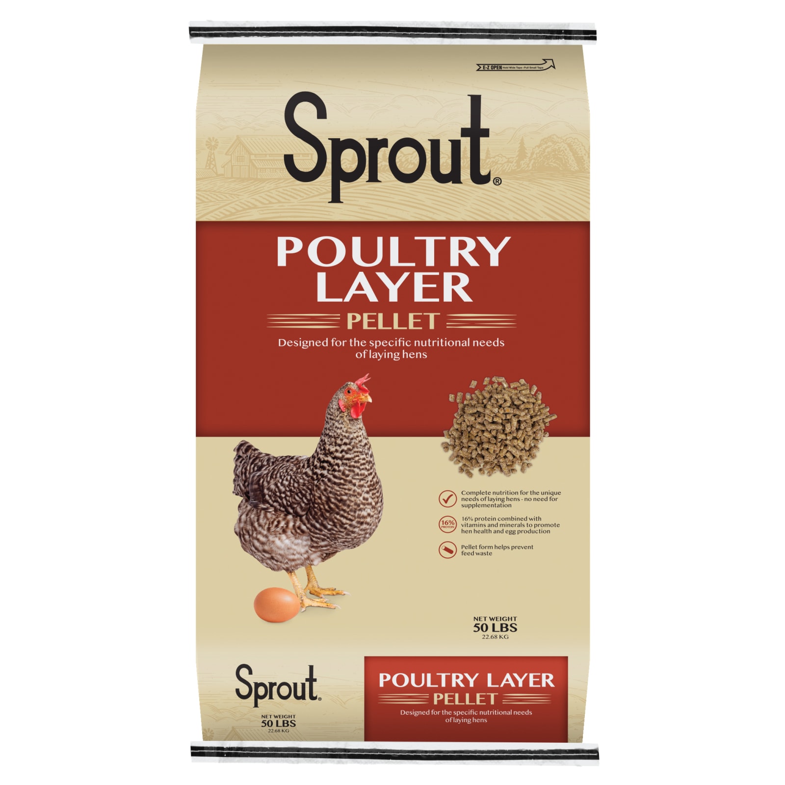 Poultry Layer Pellet Feed 50 lbs by Sprout at Fleet Farm