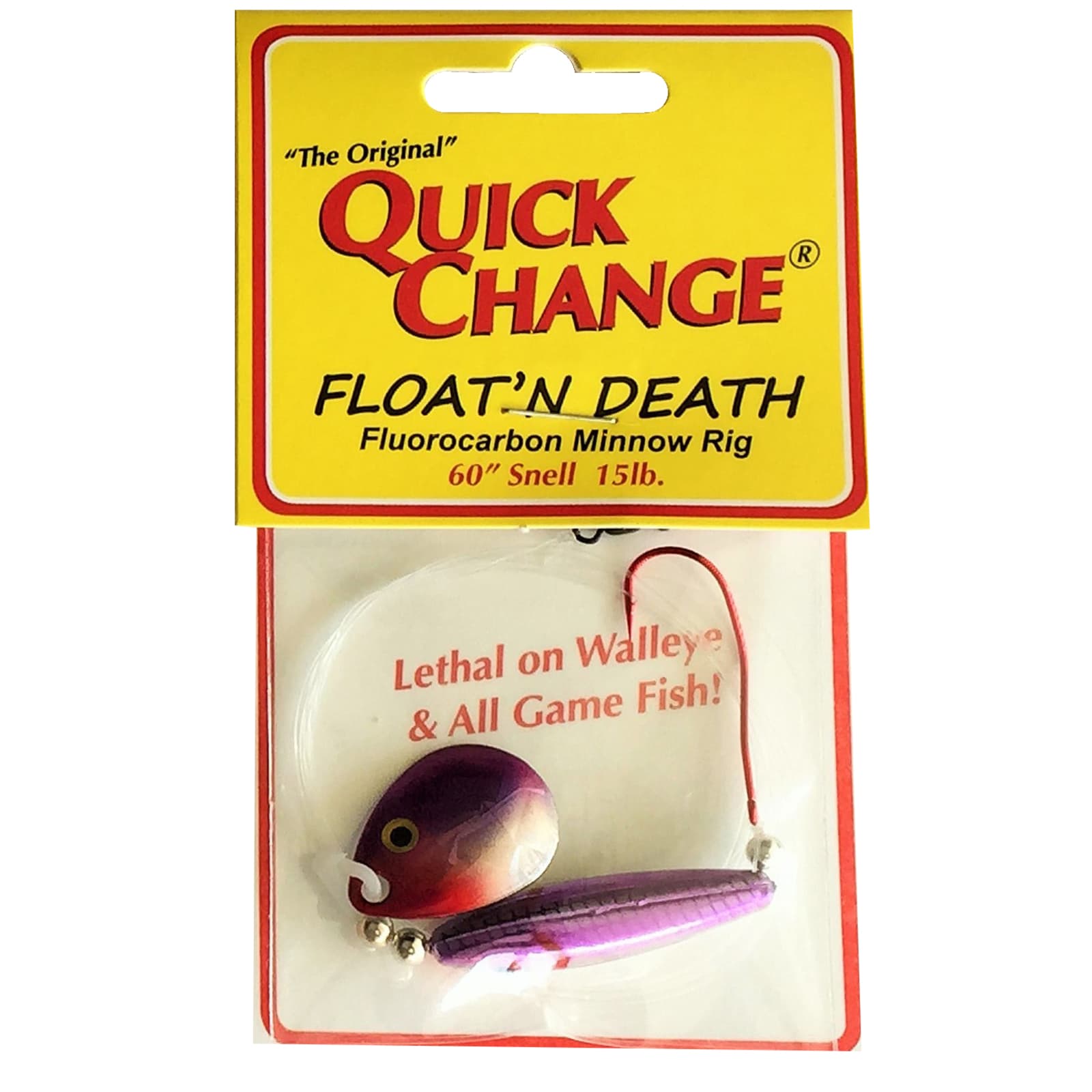 Quick Change Purple Cisco Float'n Death Colorado Blade Minnow Rig