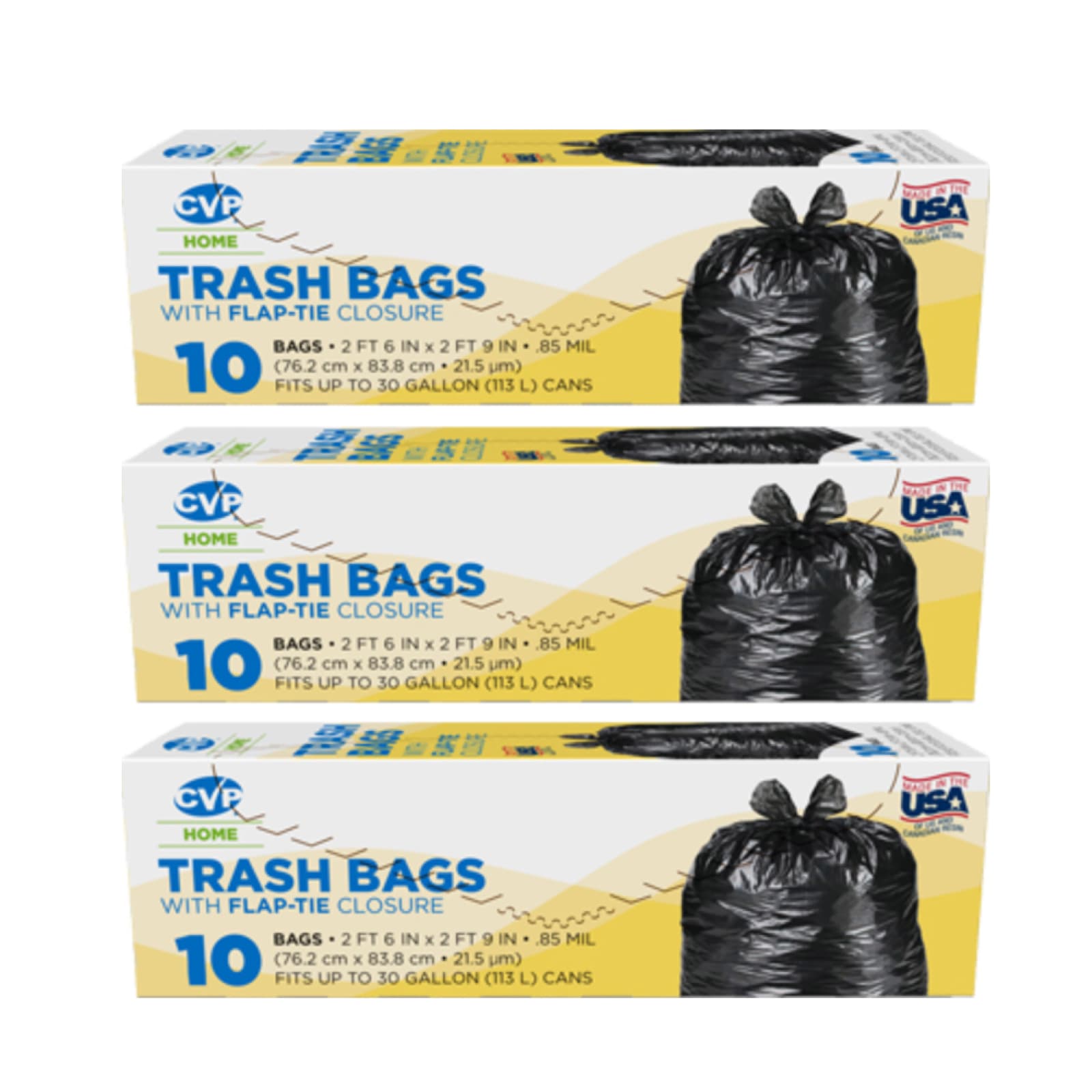 30 Gal Trash Bags w/ Flap-Tie Closure - 10 ct at Fleet Farm