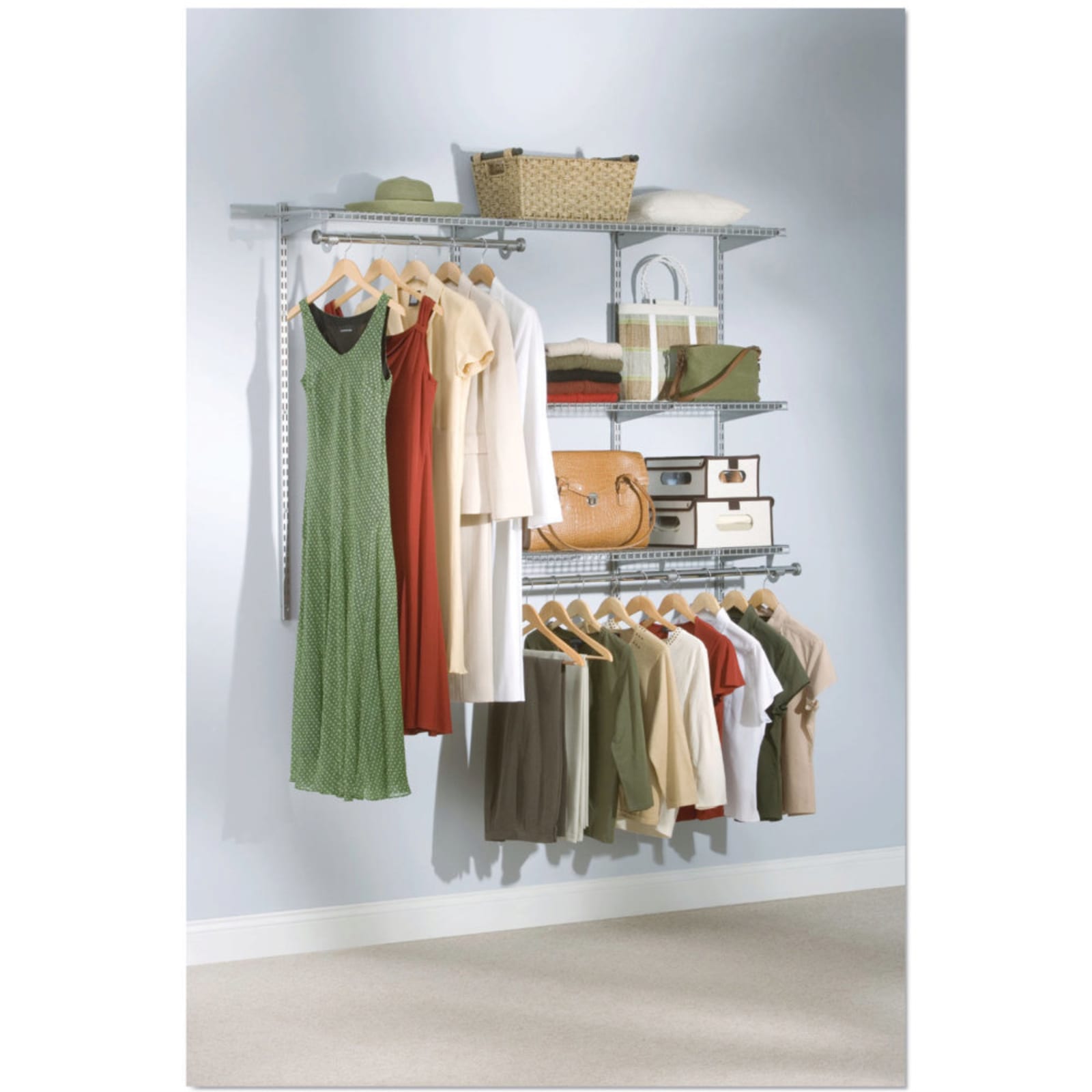 Rubbermaid Classic Custom 3-6 ft Titanium Closet Configuration Kit by  Rubbermaid at Fleet Farm