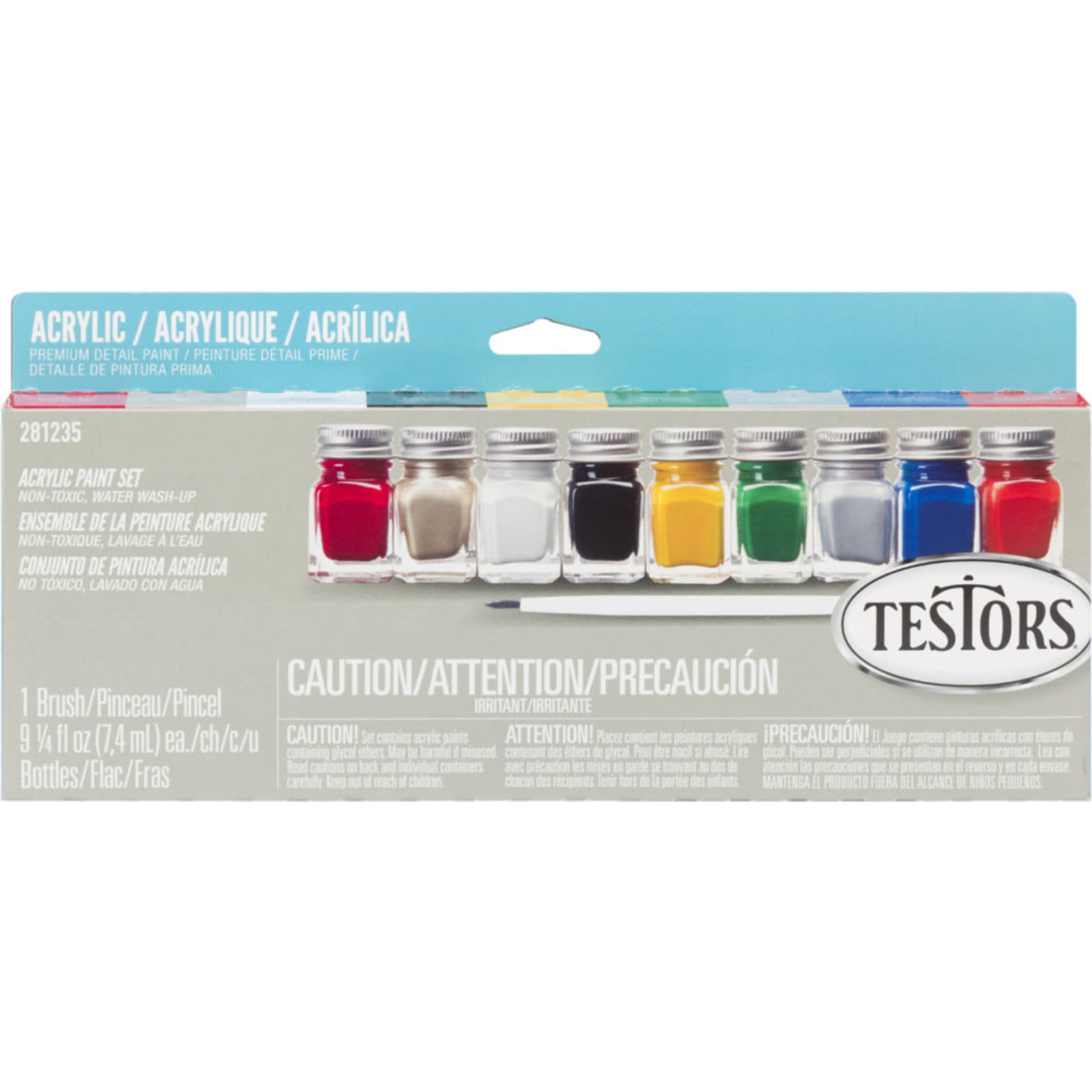 1/4 oz Primary Colors Acrylic Paint Set - 9 Pc by Testors at Fleet Farm