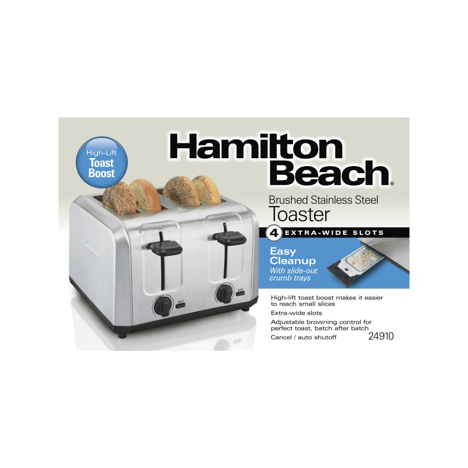 4-Slice Brushed Stainless Steel Toaster by Hamilton Beach at Fleet