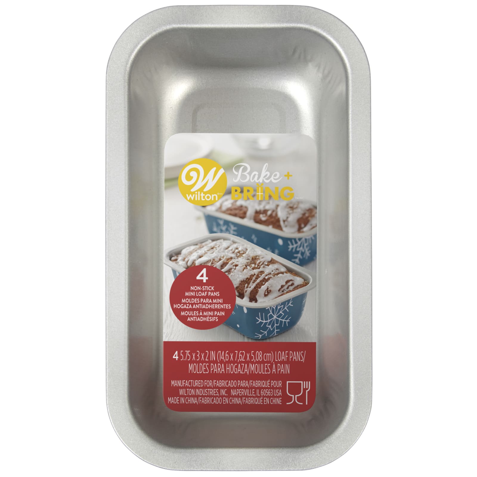 Bake & Bring Snowflake Print Non-Stick Mini Loaf Pan Set - 4 Ct by Wilton  at Fleet Farm