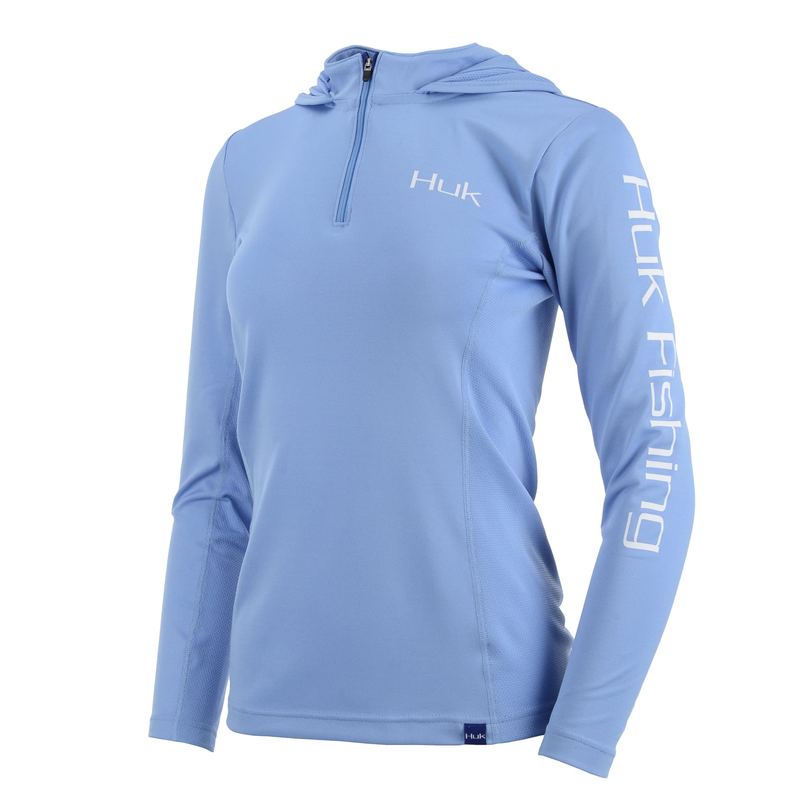 Huk Women's Fishing Icon X Carolina Blue Hooded Long Sleeve 1/4 Zip  Pullover by Huk at Fleet Farm