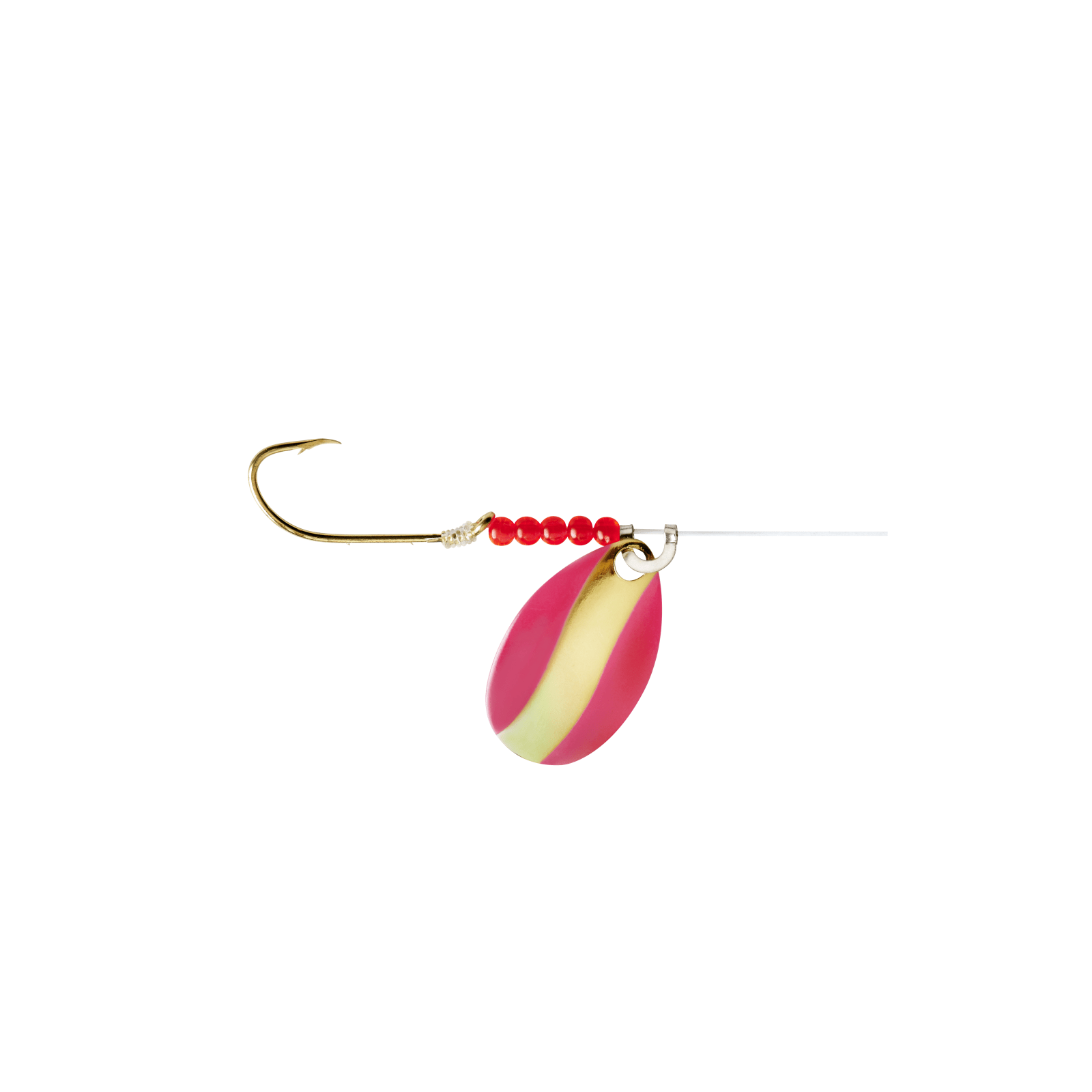 Pink/Gold Red Devil Single Hook Spinner by Lindy at Fleet Farm