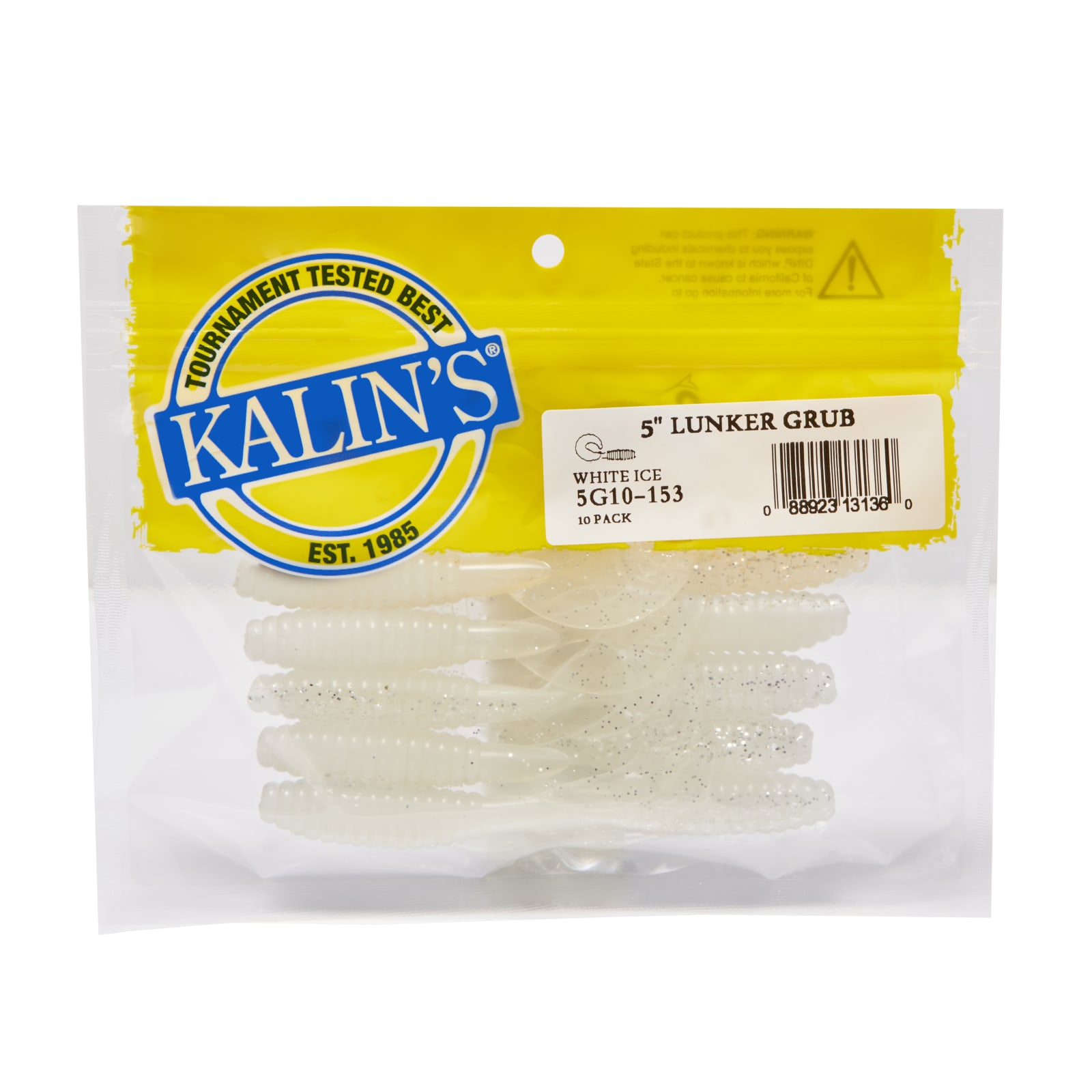 White Ice Lunker Grub Soft Bait by Kalin's at Fleet Farm