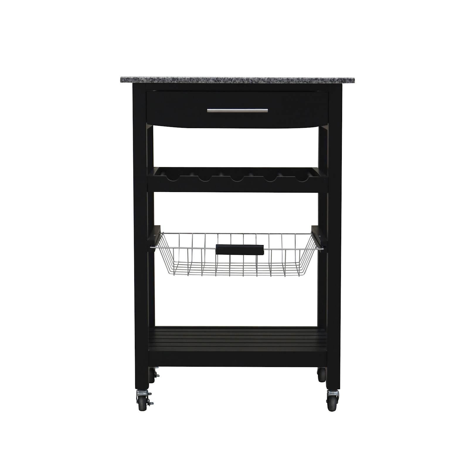 Black Kitchen Cart w/ Granite Top