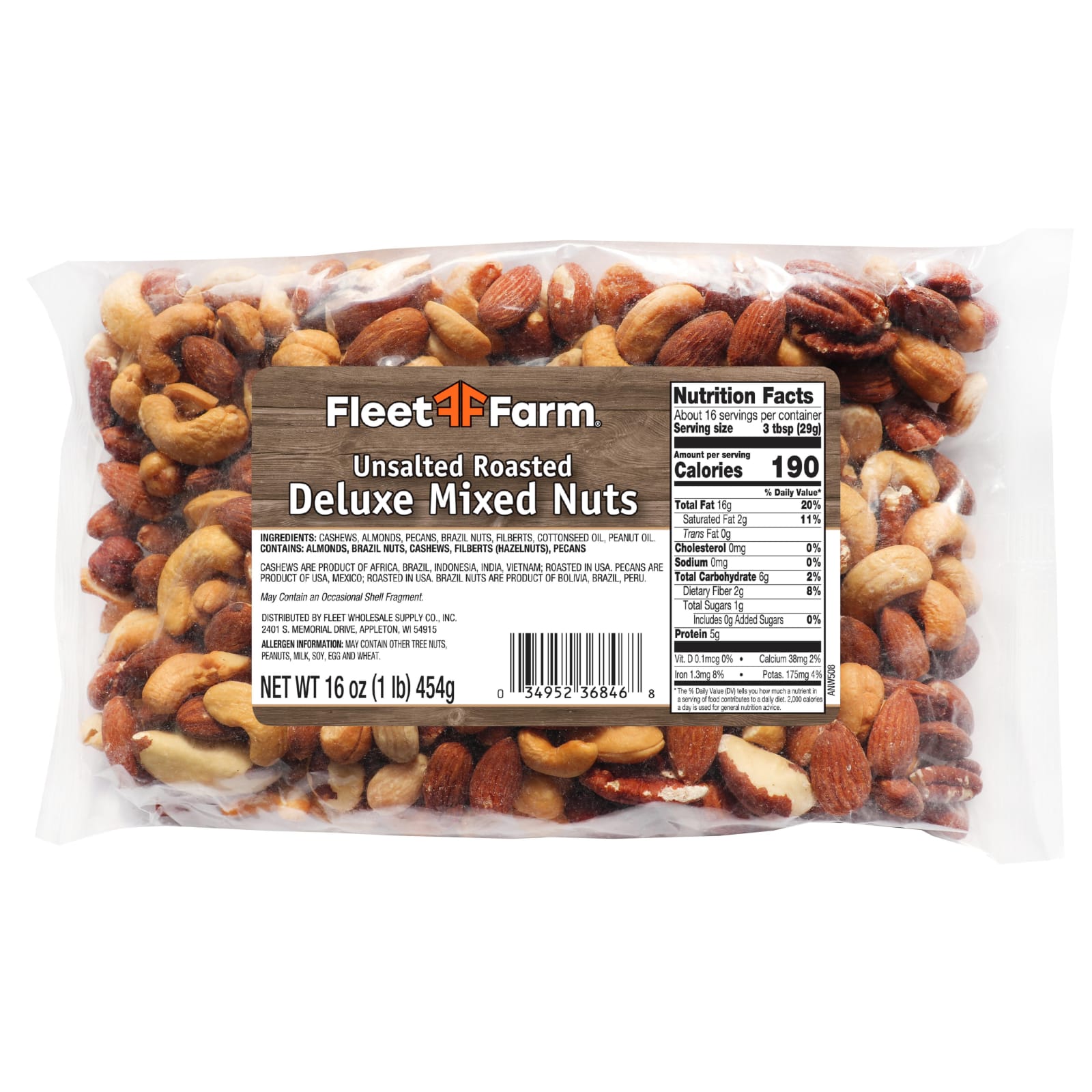 Deluxe Mixed Nuts - Unsalted (454g)