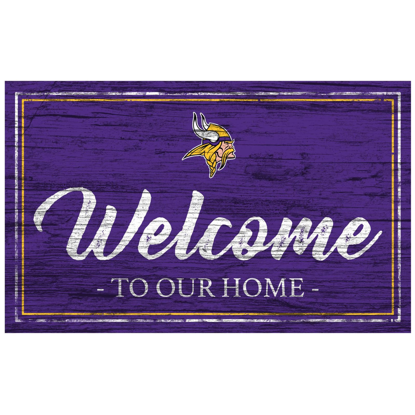 NFL Team Color Welcome Sign Minnesota Vikings