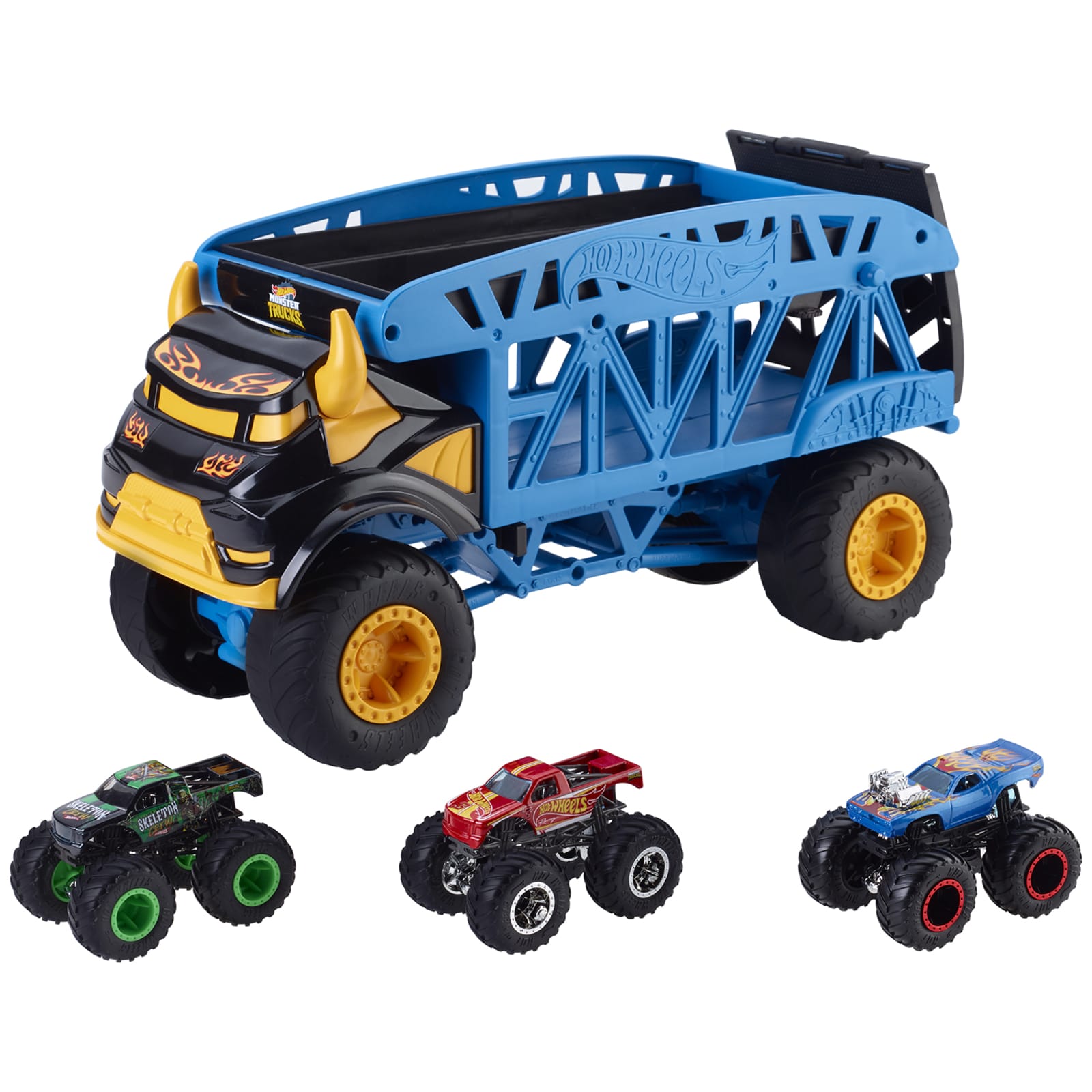 Hot Wheels Monster Trucks Creature 3-Pack, 3 Toy Trucks For Kids 3 Years  Old & Up