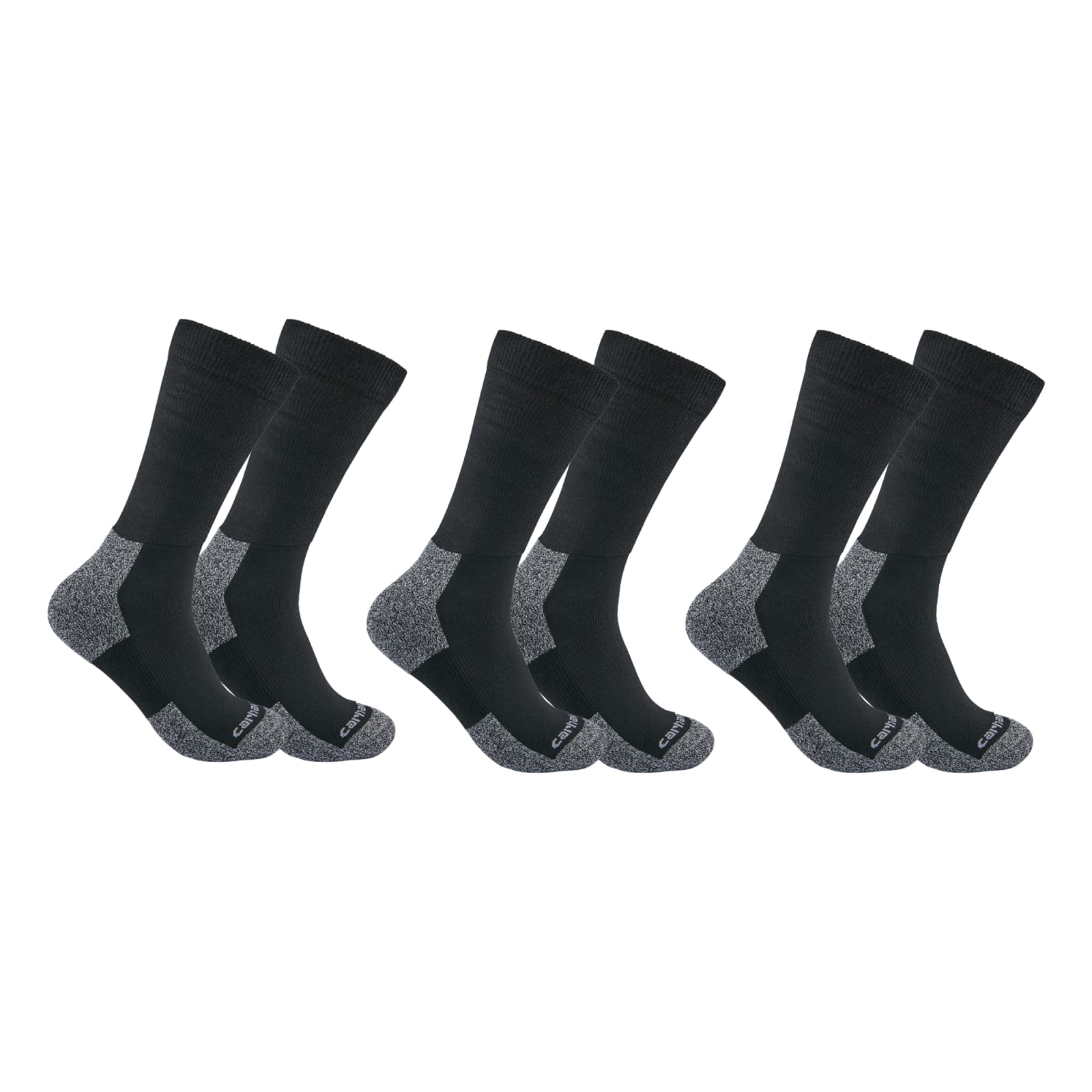 Comfort Fit Crew Socks Black Size 11-16