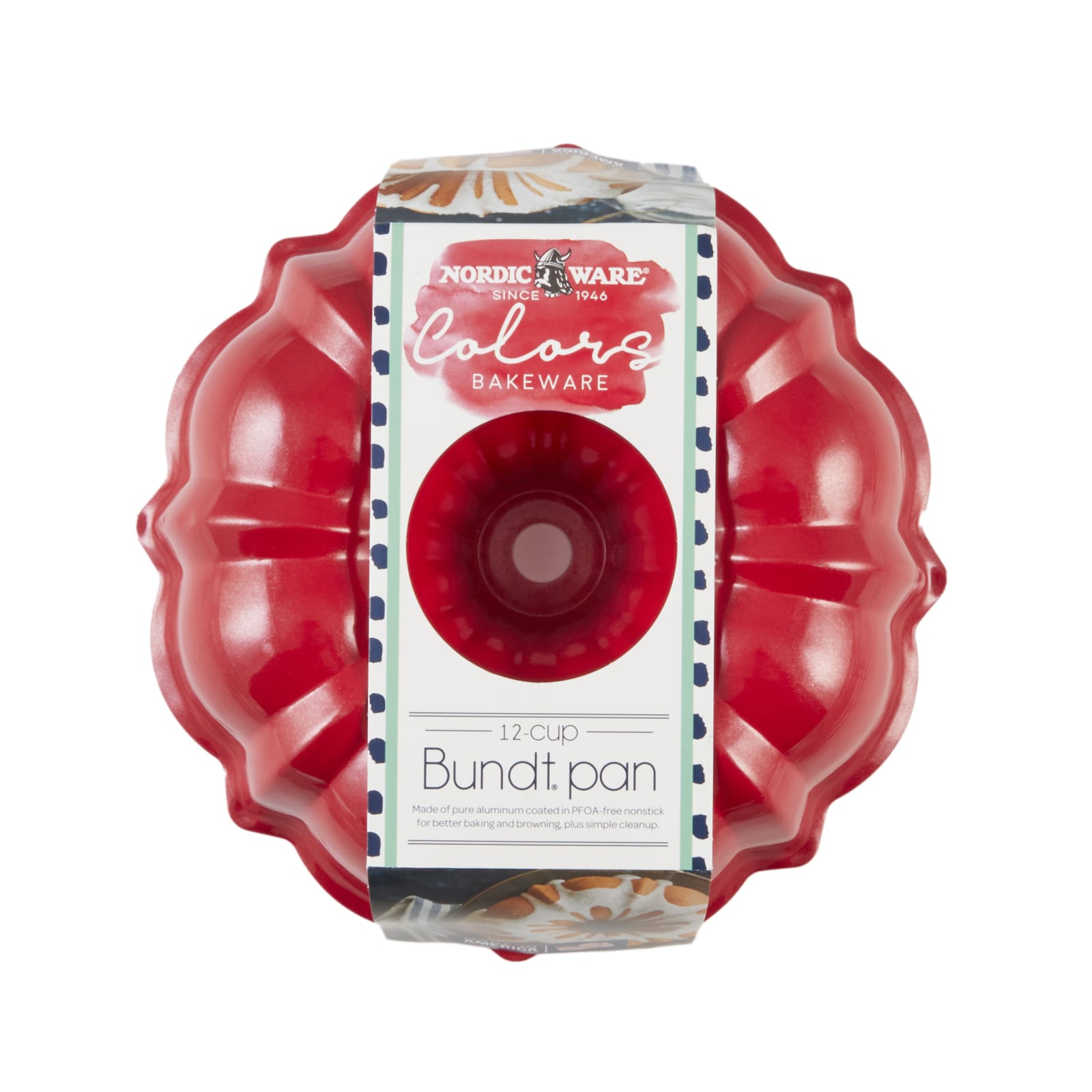 NordicWare 12-Cup Formed Bundt Pan, Red