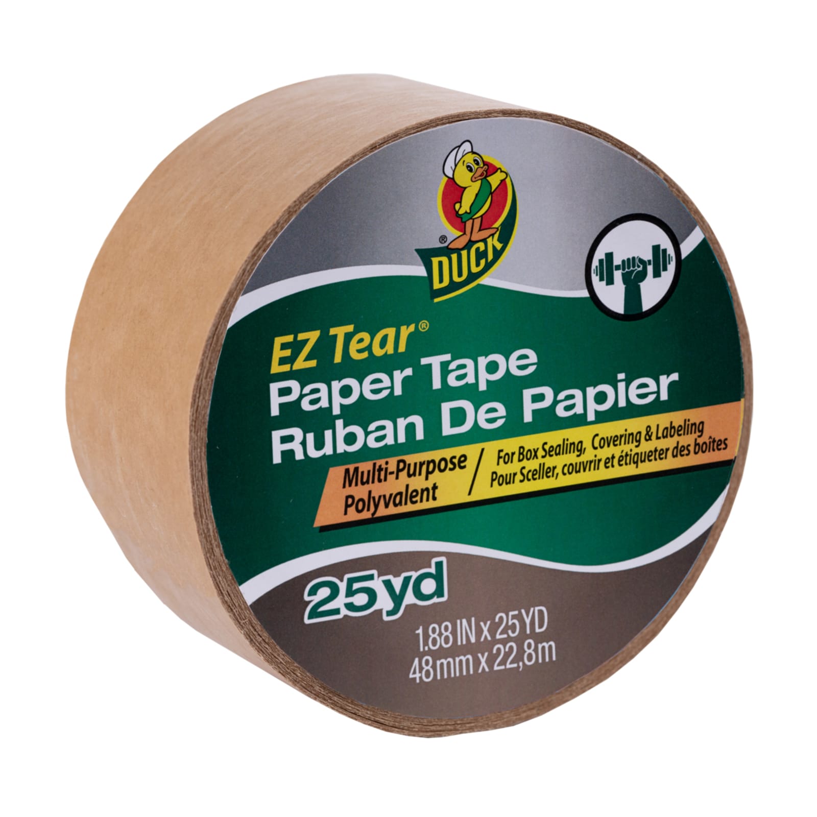 Duck Brand EZ Tear Tan Paper Tape, 1.88 in. x 25 yd.