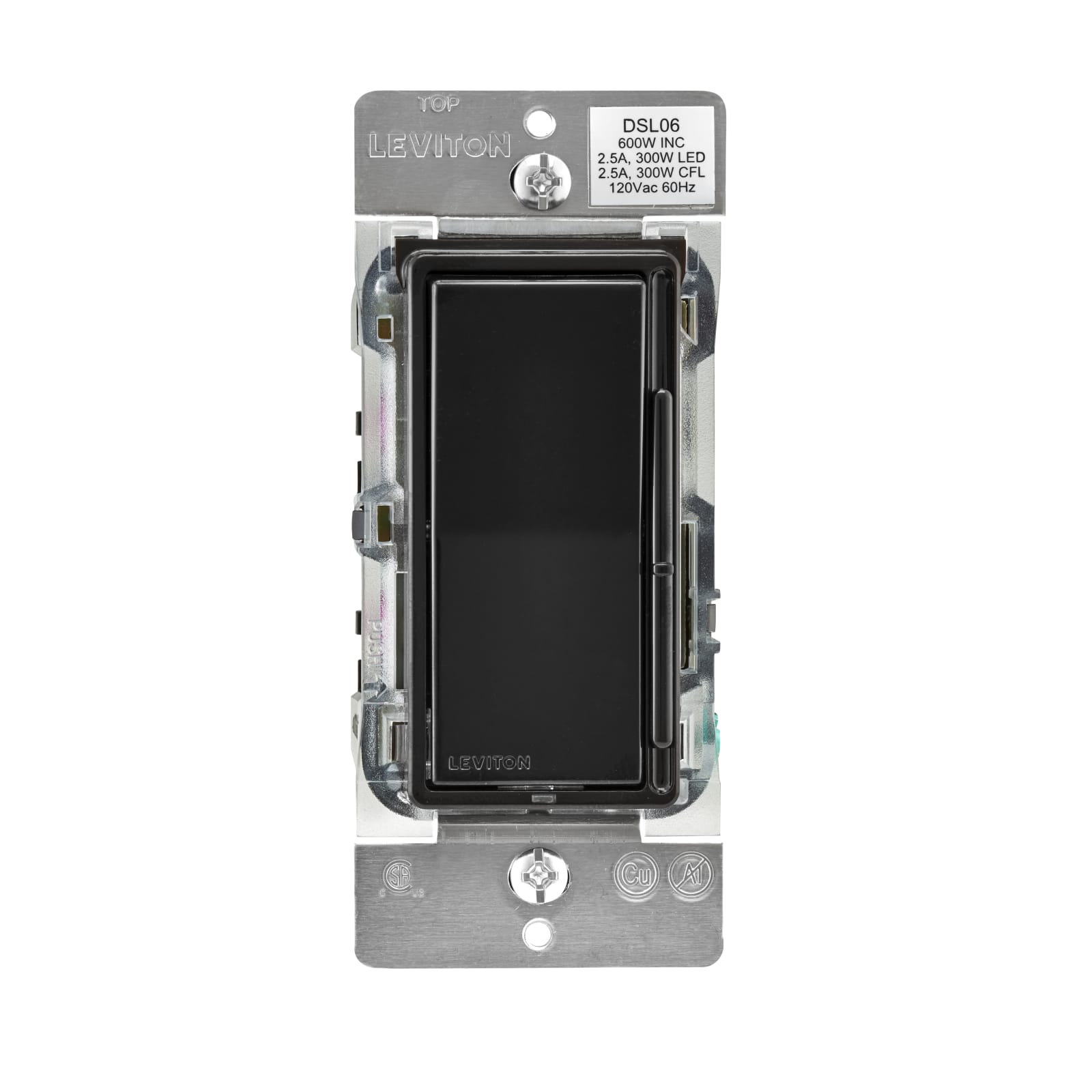 Decora Black Universal Rocker 3 Way Slide Dimmer by Leviton at