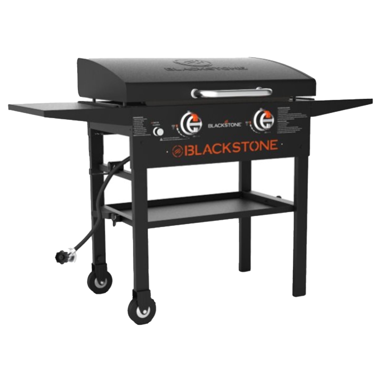 28 in. 2 Burner Liquid Propane Flat Top Grill with Hood by