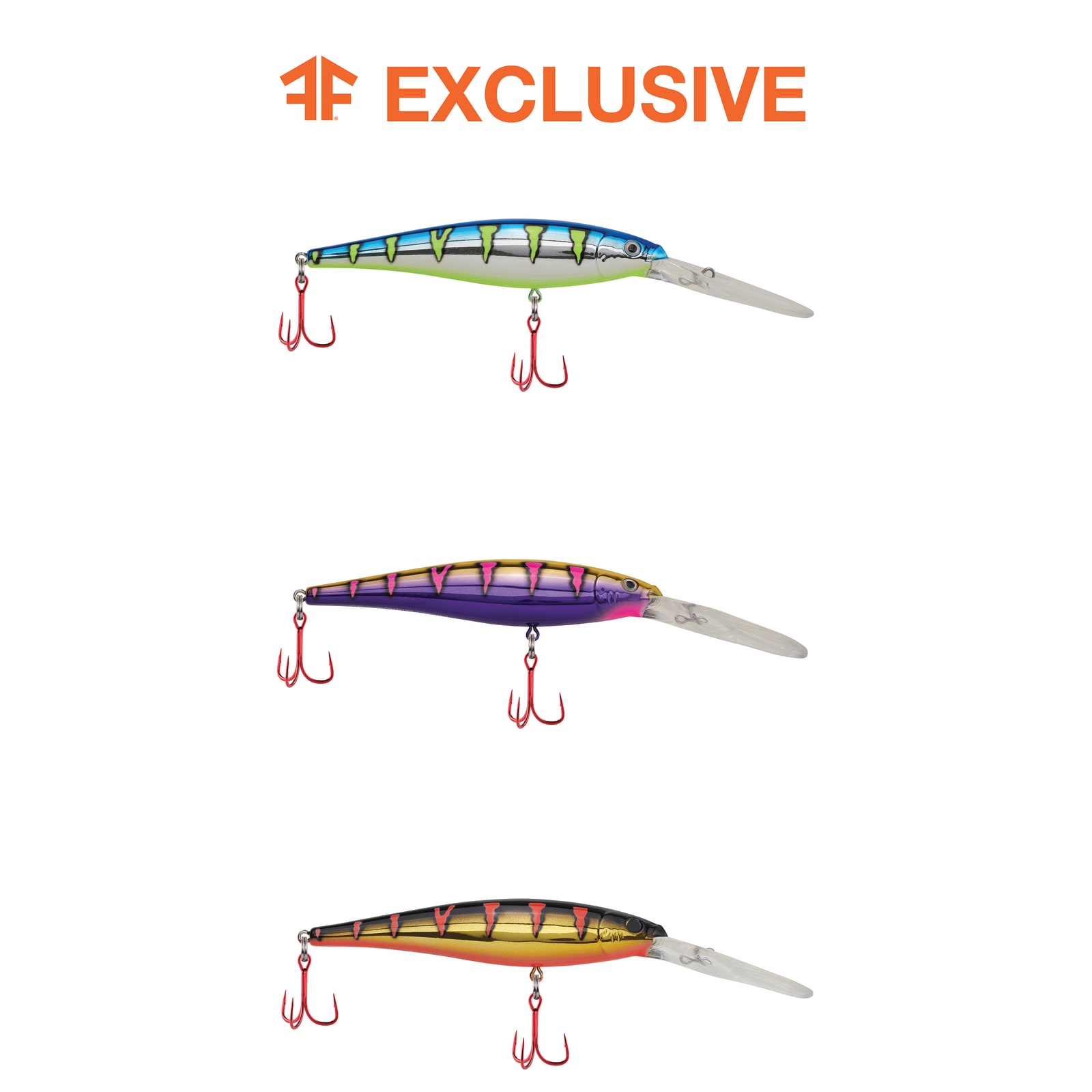 Wildebeast Flicker Minnow Pro-Pack Color Crankbait - 3 Pk