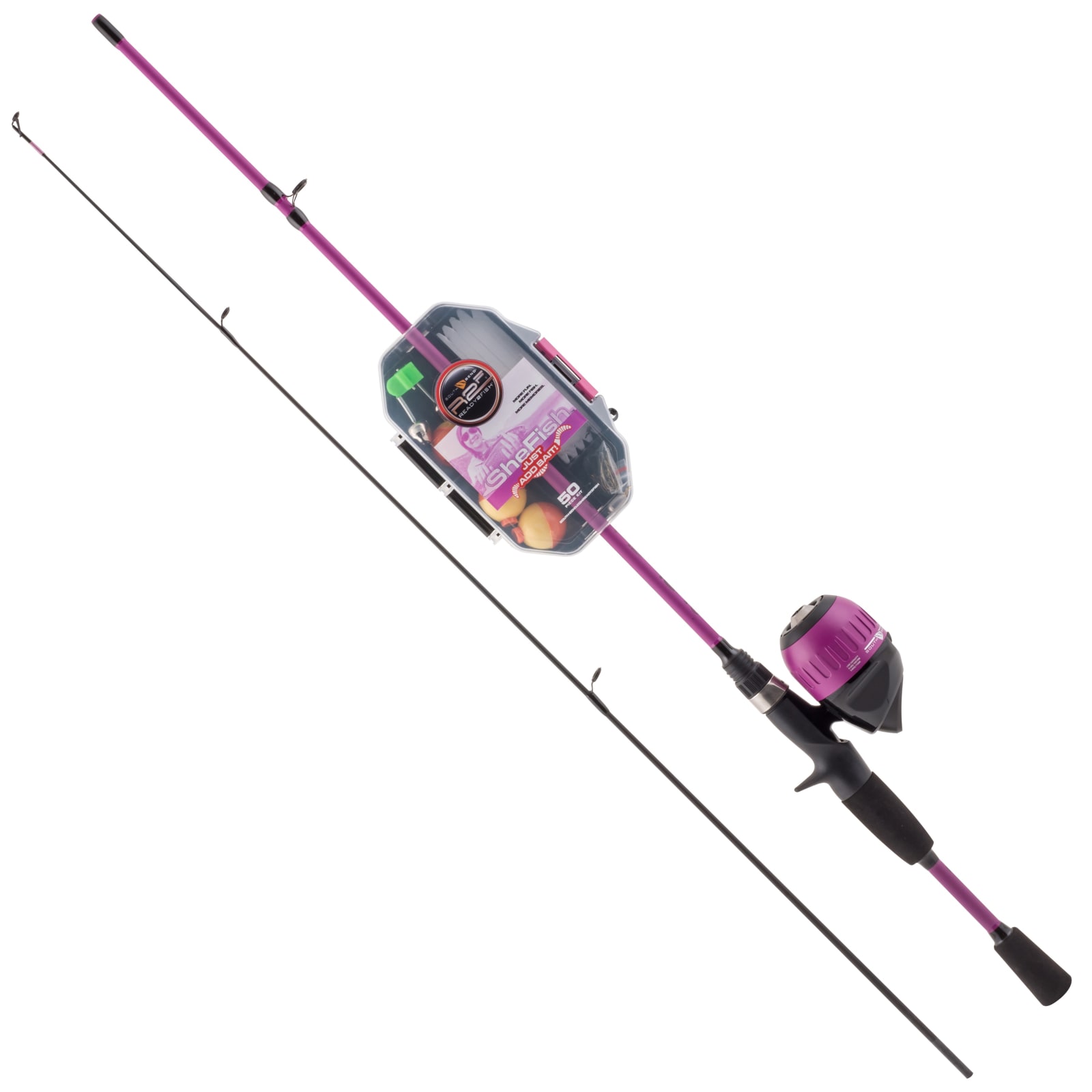 Just Add Bait Purple Shefish Spincast Combo by Ready-2-Fish at