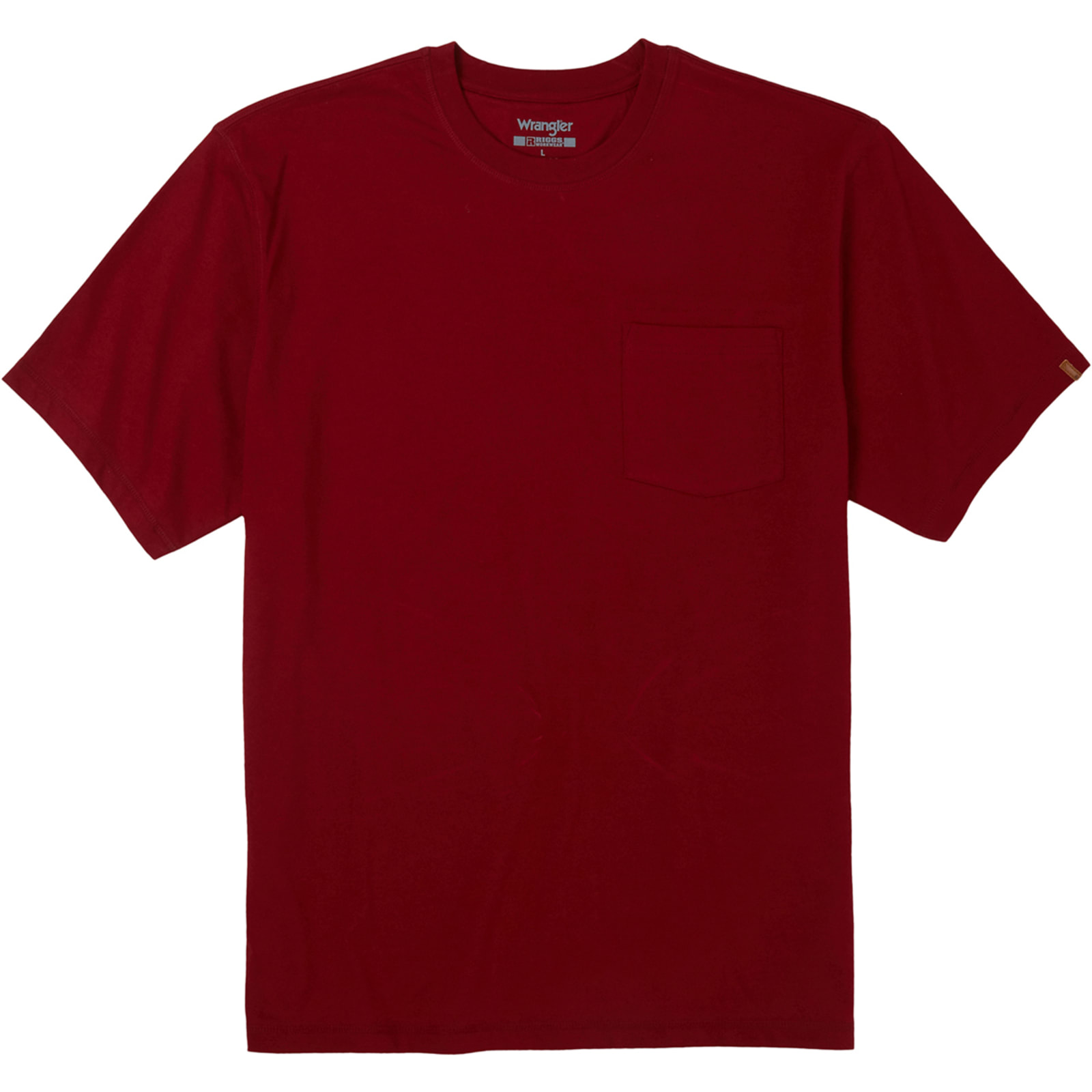 Men's Riggs Workwear Performance Currant Red Crew Neck Short Sleeve T-Shirt  w/Pocket by Wrangler Riggs Workwear at Fleet Farm