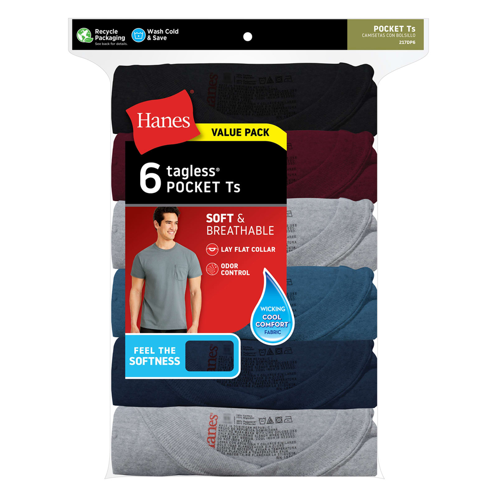 hanes pocket tee shirts