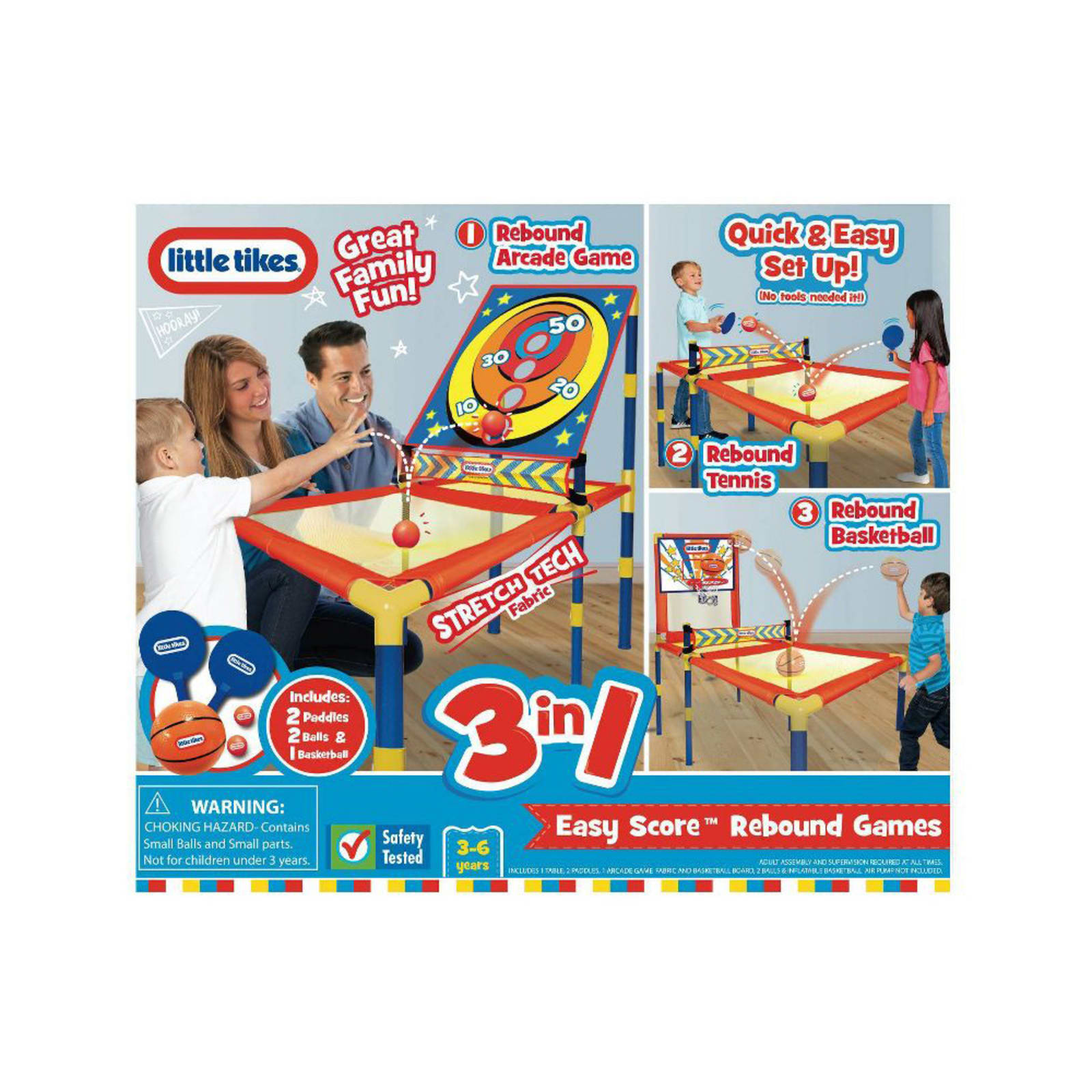 Little Tikes Easy Score Rebound Tennis Ping Pong Game with 2 Paddles and 2  Balls