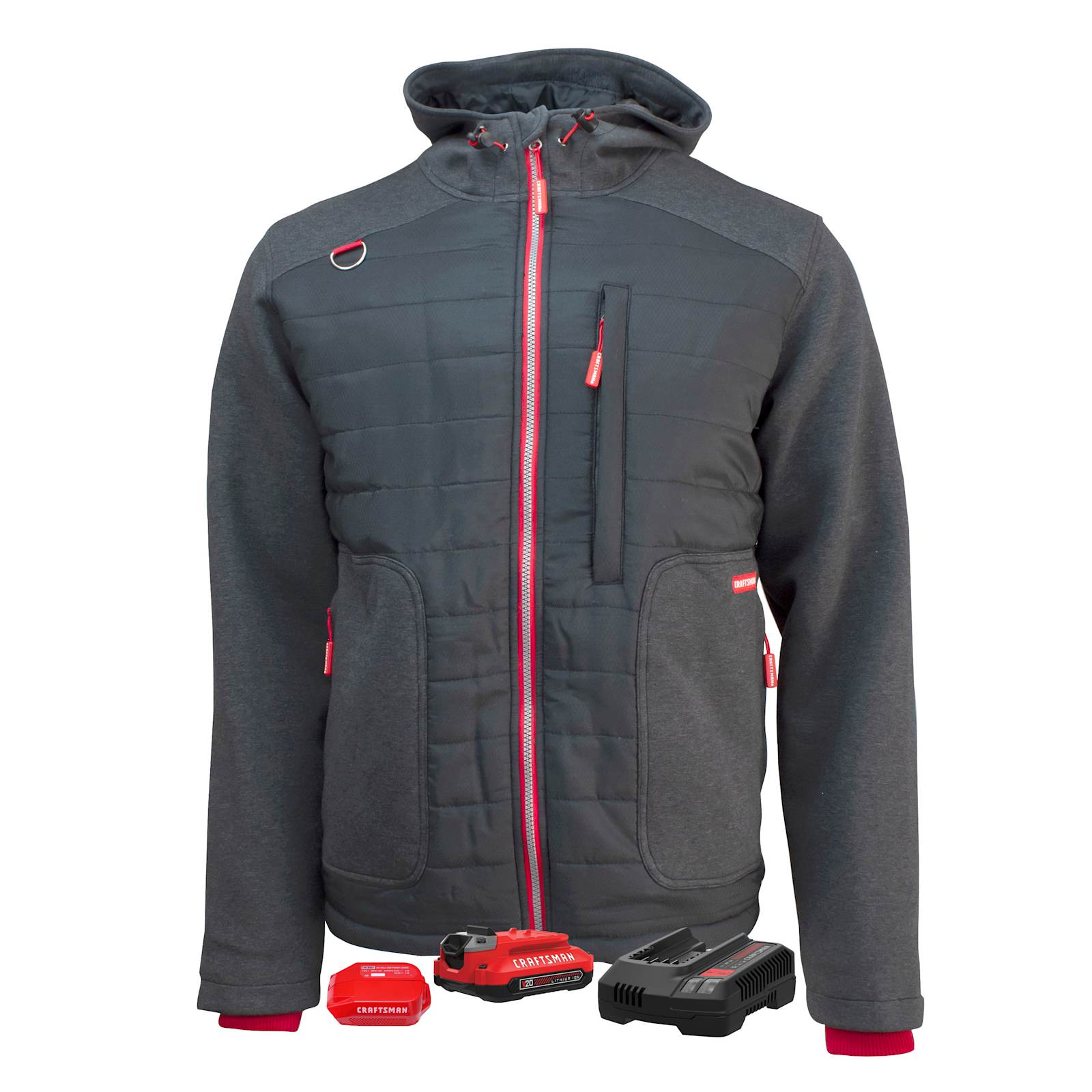 Men s Gray Kitted Hybrid Heated Jacket