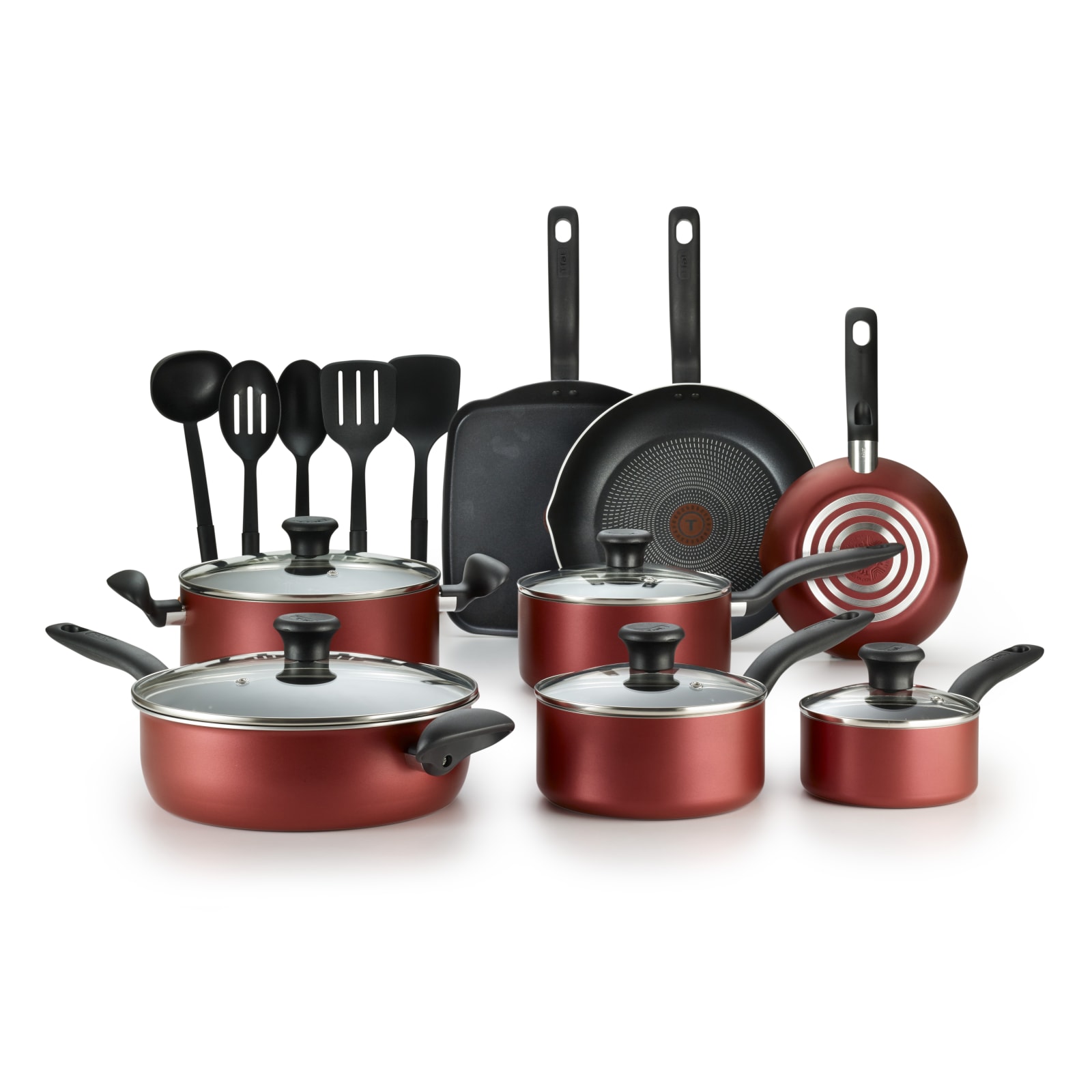 18 Pc Red Initiatives Nonstick Cookware Set by T-fal at Fleet Farm