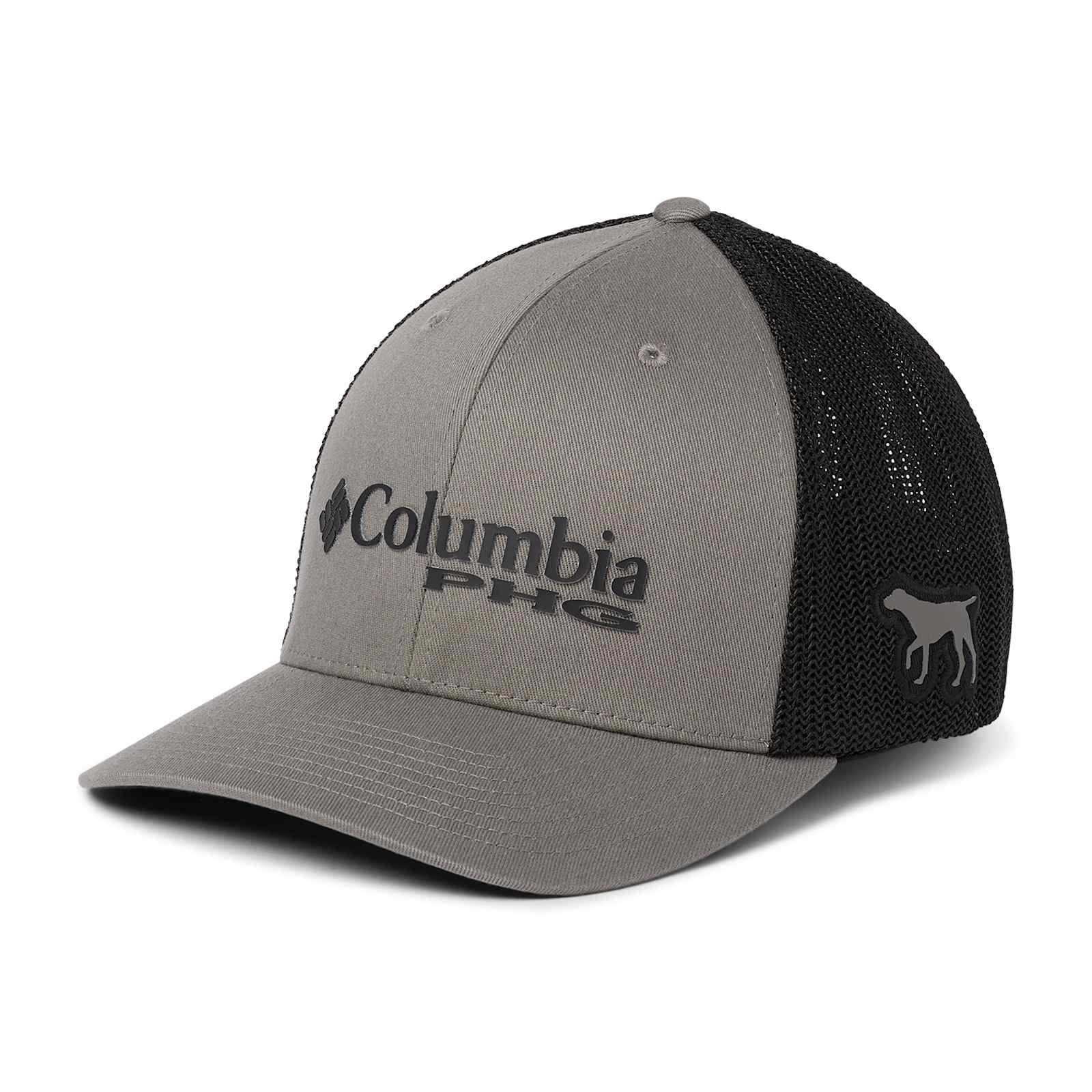 Columbia PHG Black/Gray Mesh Baseball Hat Flexfit M/L Fitted