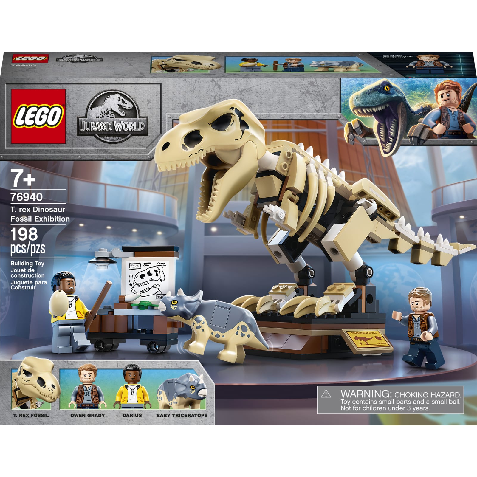 LEGO Jurassic World T. rex Dinosaur Fossil Exhibition 76940 Building Kit;  Cool Toy Playset for Kids; New 2021 (198 Pieces)