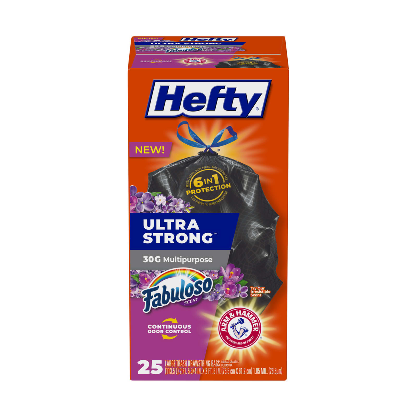 Hefty Ultra Strong 30 Gal. Large Black Trash Bag (25-Count)