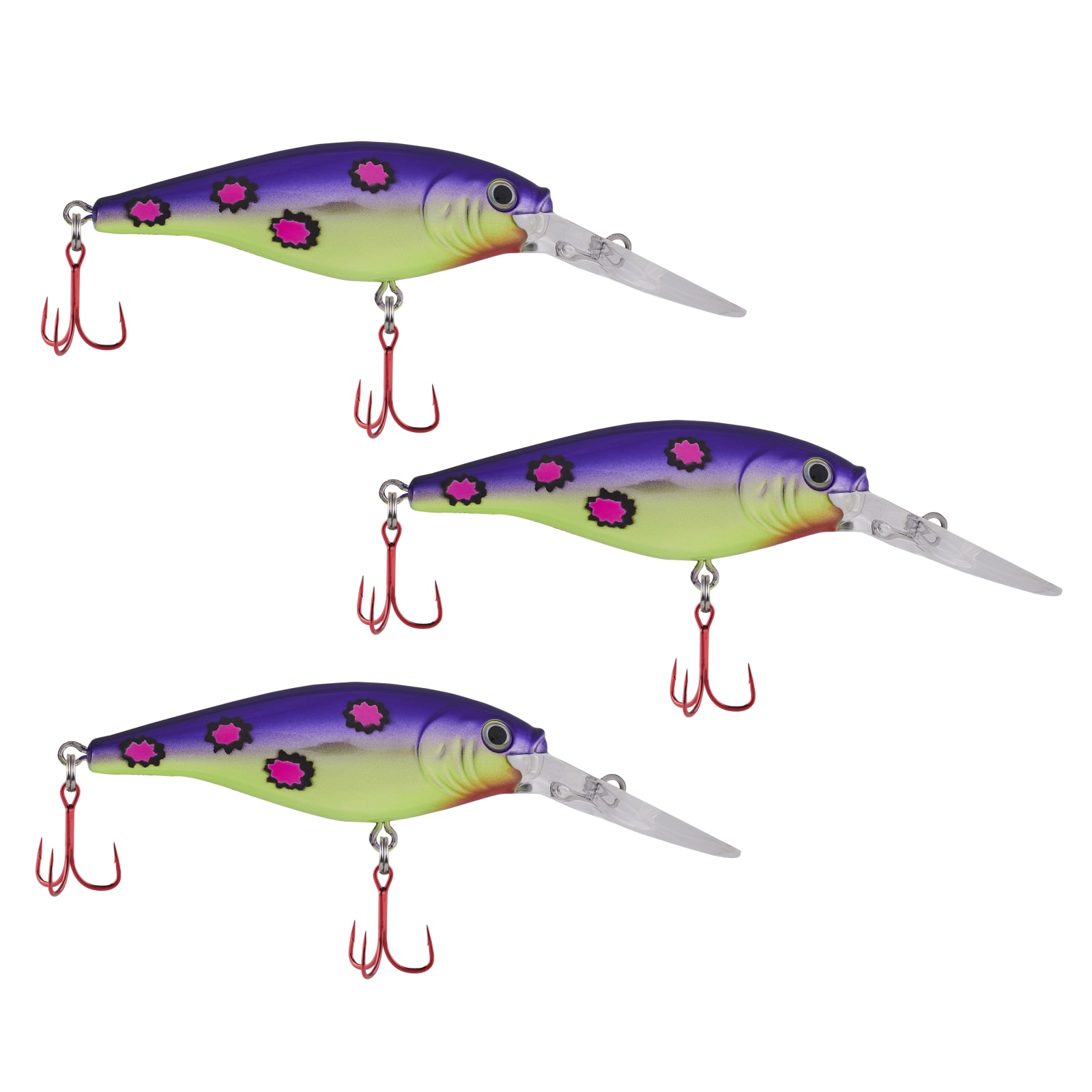 Berkley Purple Contagion Flicker Shad Pro-Pack Crankbait - 3 Pack | Size: 5 cm | by Fleet Farm