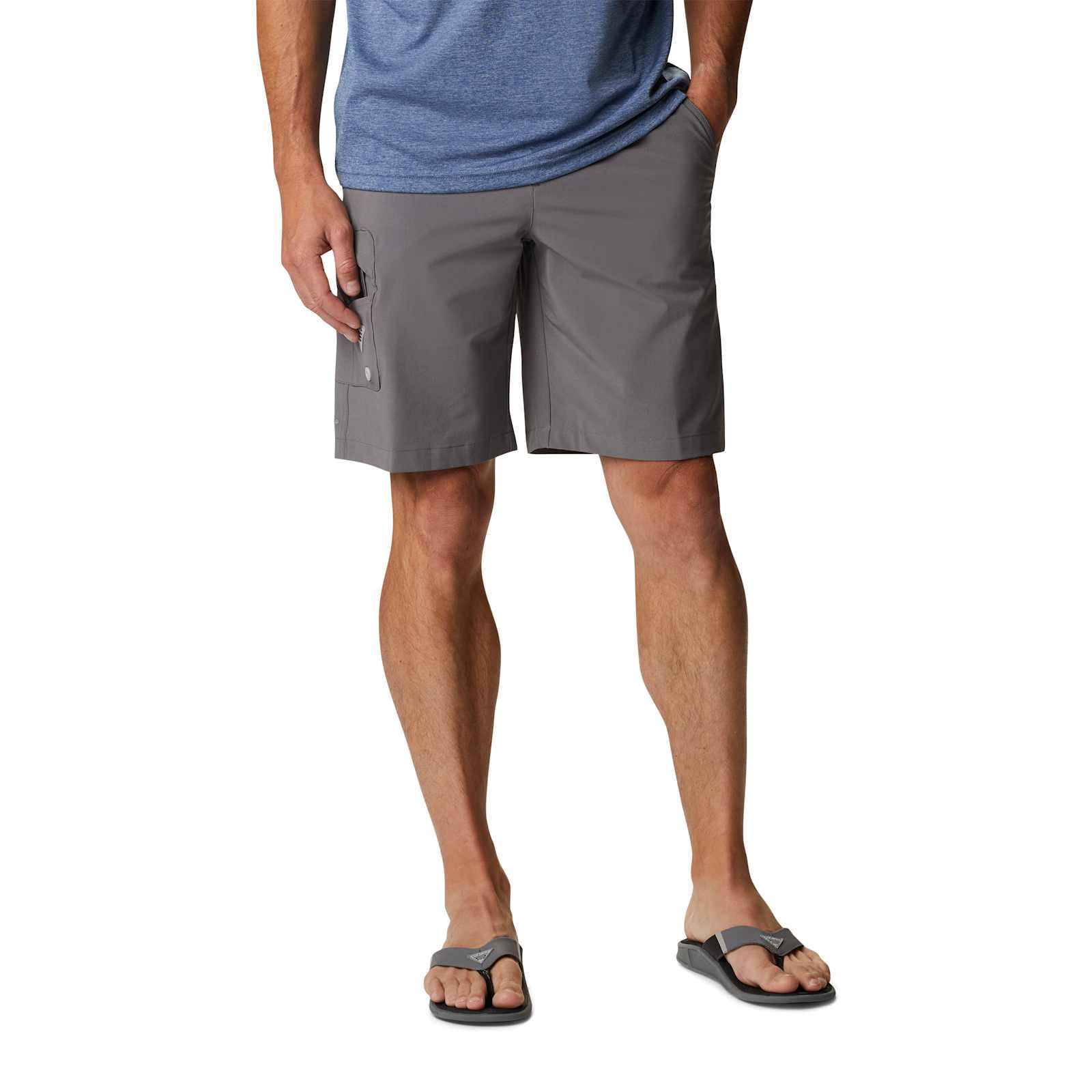 Men s PFG Terminal Tackle City Grey Cool Grey Fishing Shorts by