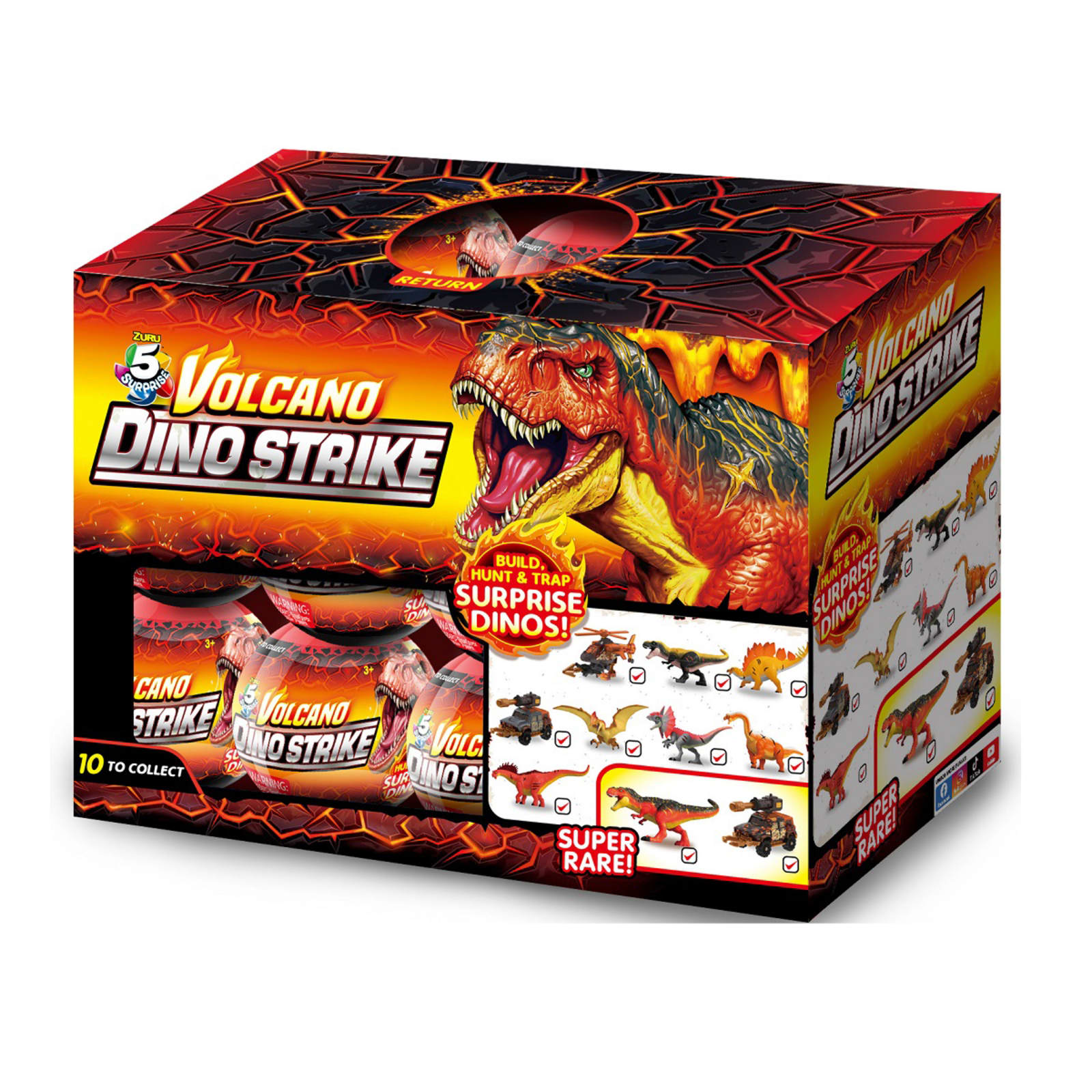 ZURU 5 Surprise Dino Strike Volcano Series 4 Mystery Collectible Capsule