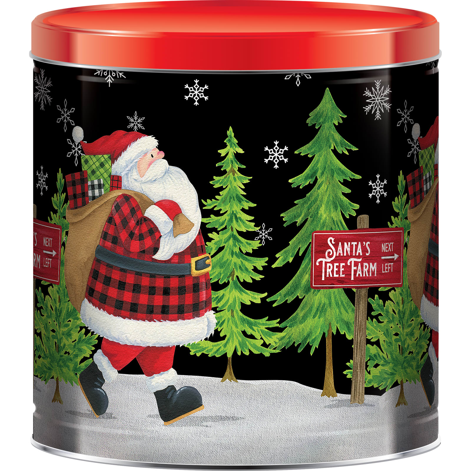 Christmas Plaid Popcorn Tin Collection