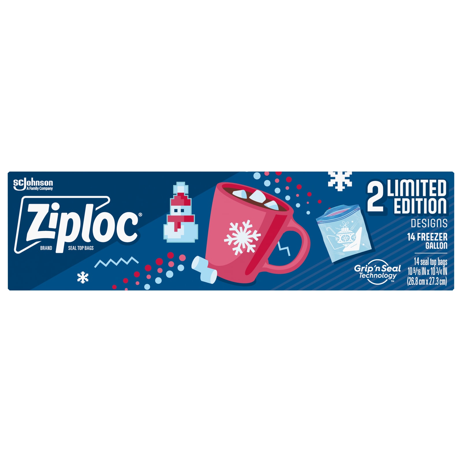 Ziploc Freezer Bags, 2 Gallon - 10 count