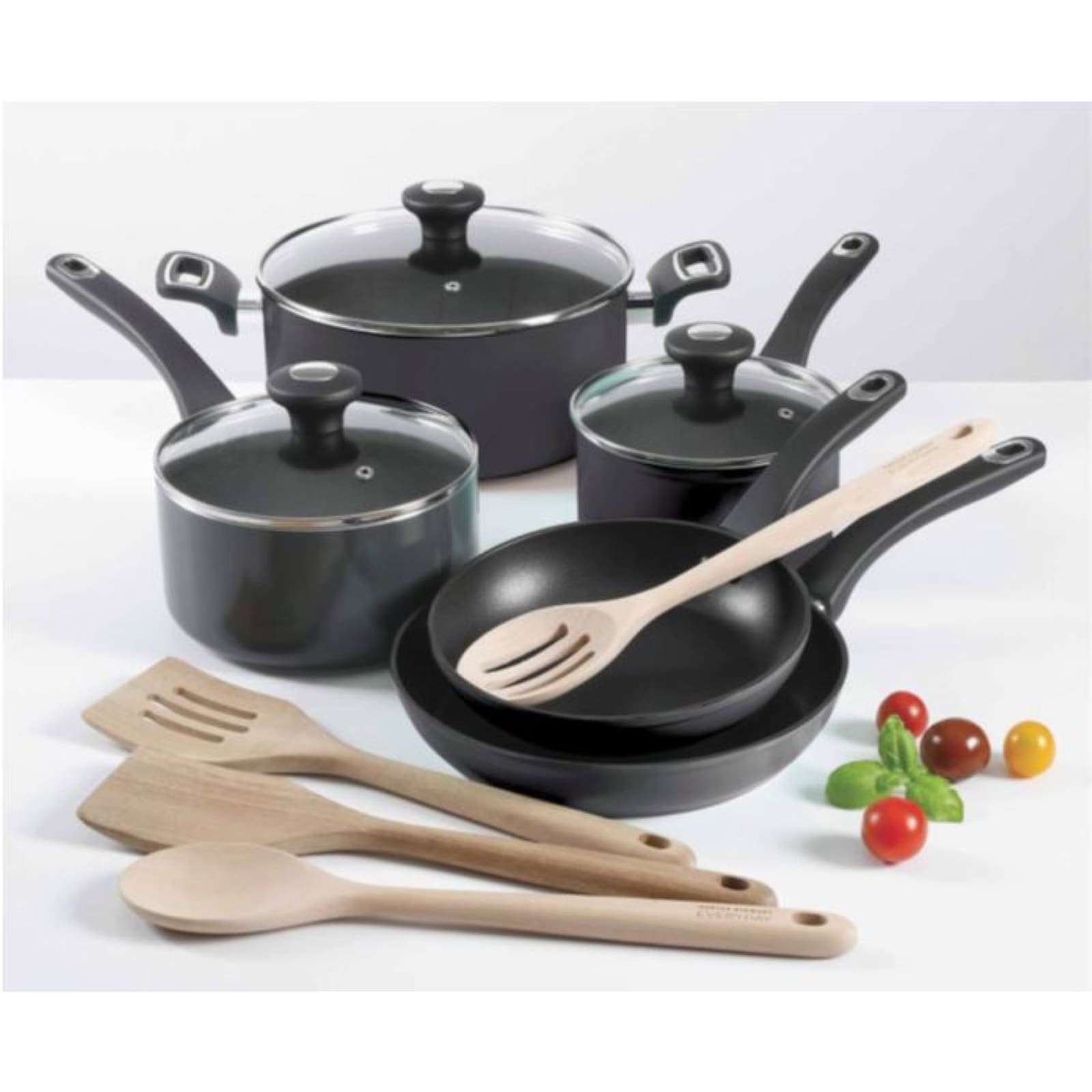 Martha Stewart Everyday - Black Aluminum Non-Stick 12-Piece Cookware Set