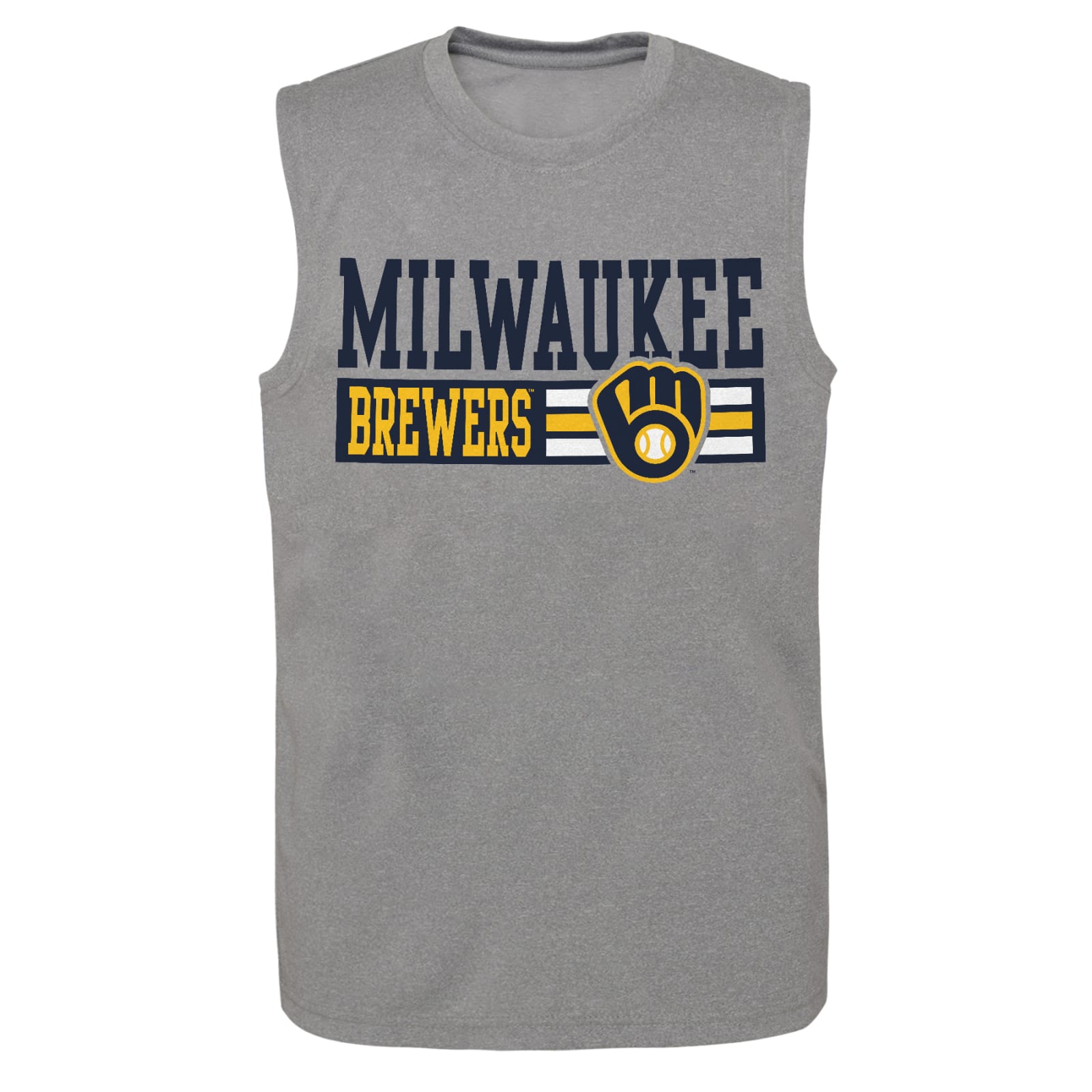 MLB Productions Youth Milwaukee Brewers Gray Cotton Sleeveless Tank