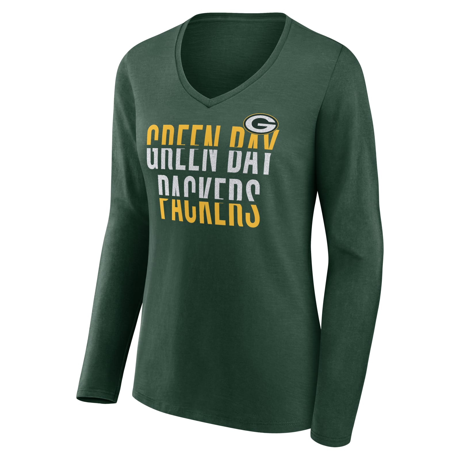 Ladies' Green Bay Packers V-Neck Long Sleeve T-Shirt by NFL at Fleet Farm