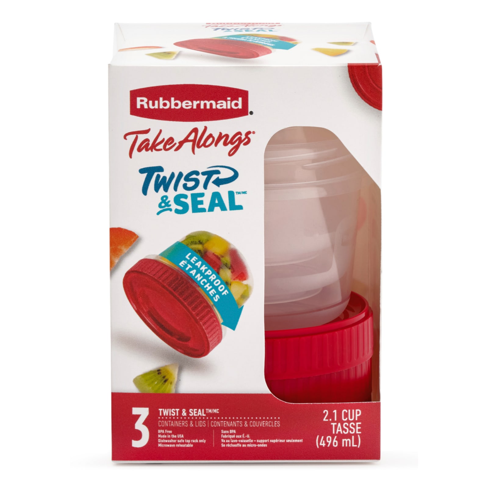 Rubbermaid TakeAlongs Food Storage Containers, 5 Cup, 3 Pack-Free Shipping