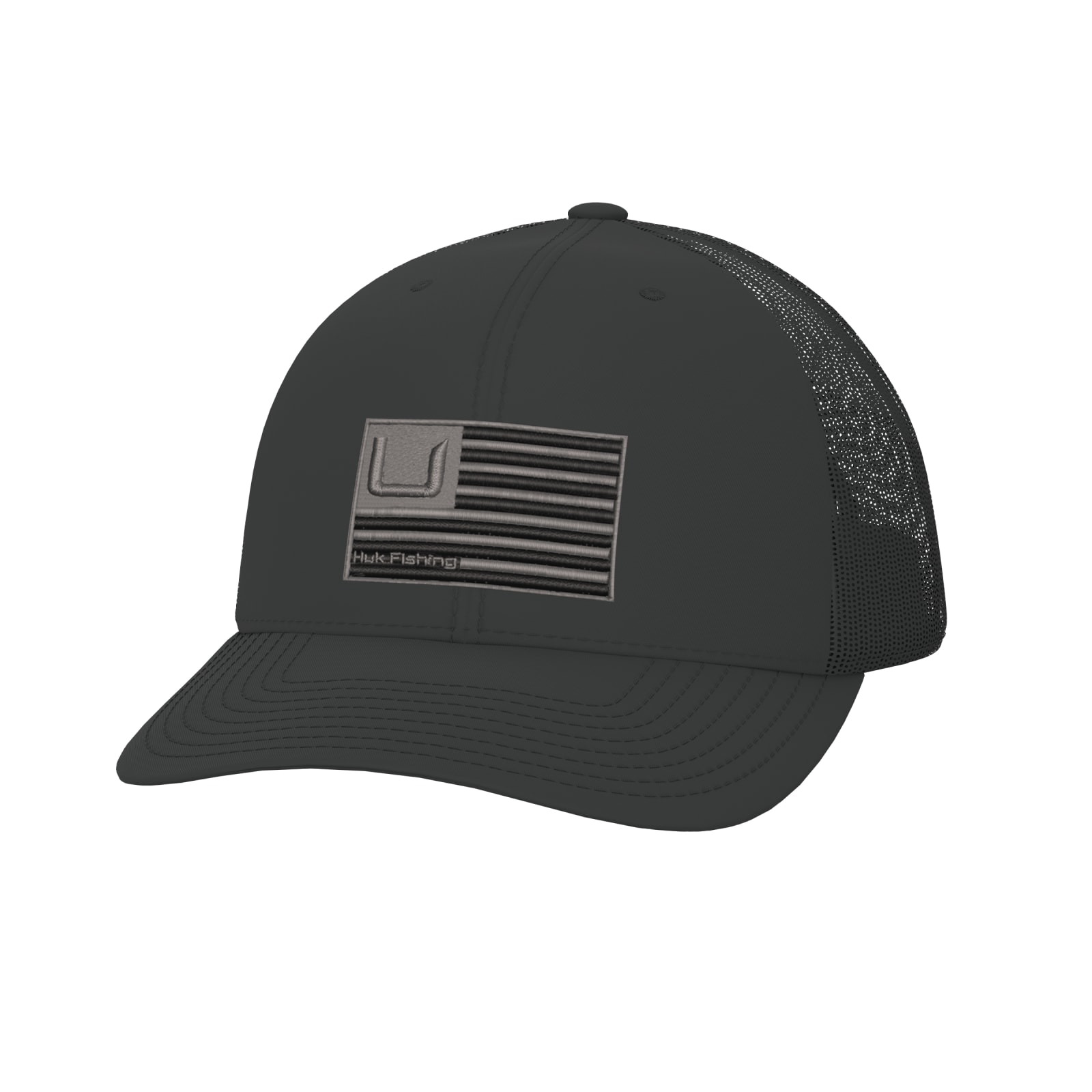 Men's Black Huk & Bars Trucker Cap by Huk at Fleet Farm