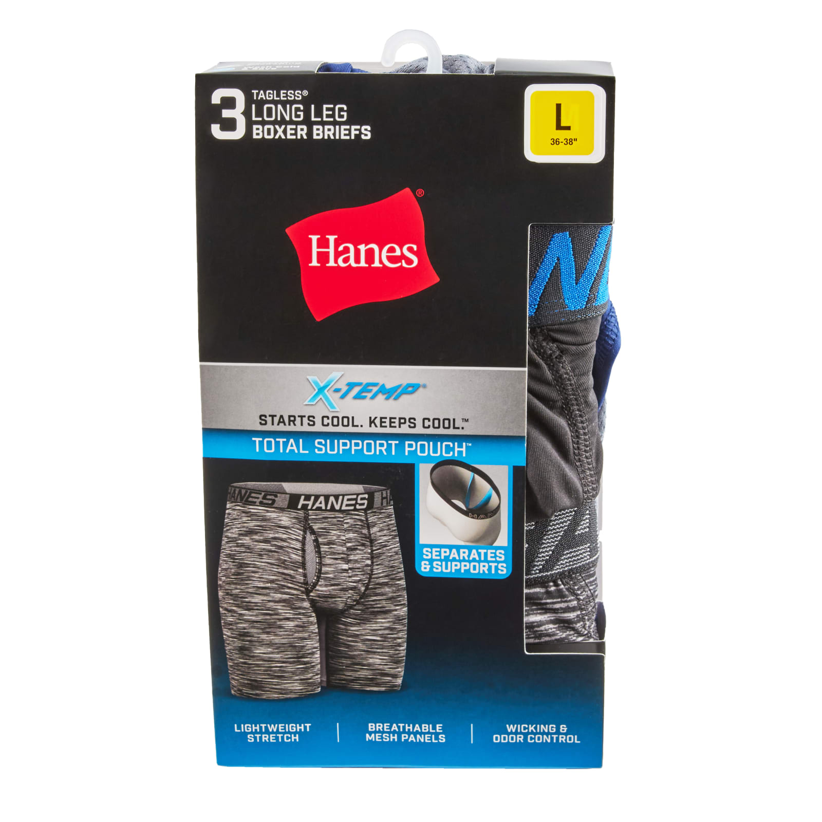 Men's Assorted Comfort Flex Fit Tagless Long Length Boxer Briefs - 3 Pk by  Hanes at Fleet Farm