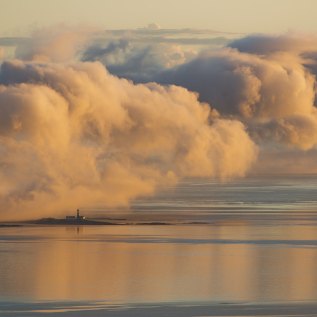 "Fog and lighthouse" stock image