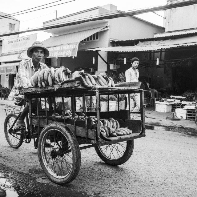 "Selling Bananas in Saigon" stock image