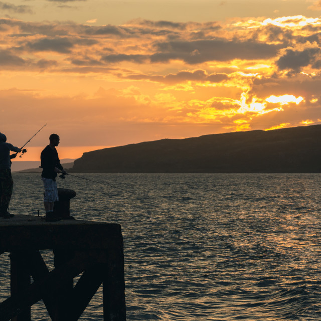 "Late night fishing" stock image