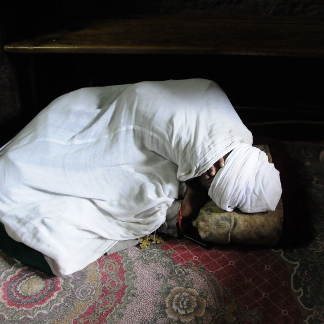 "Sleeping monk" stock image