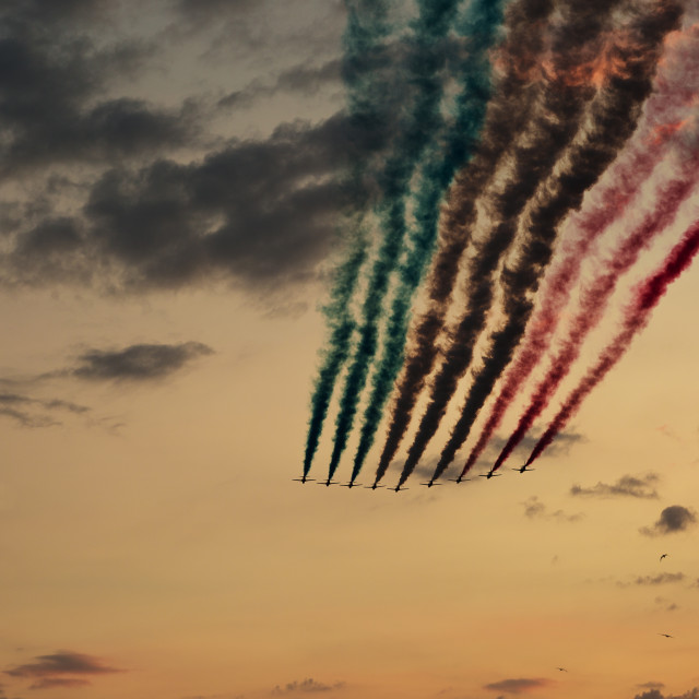 "Red Arrows at Sunset" stock image