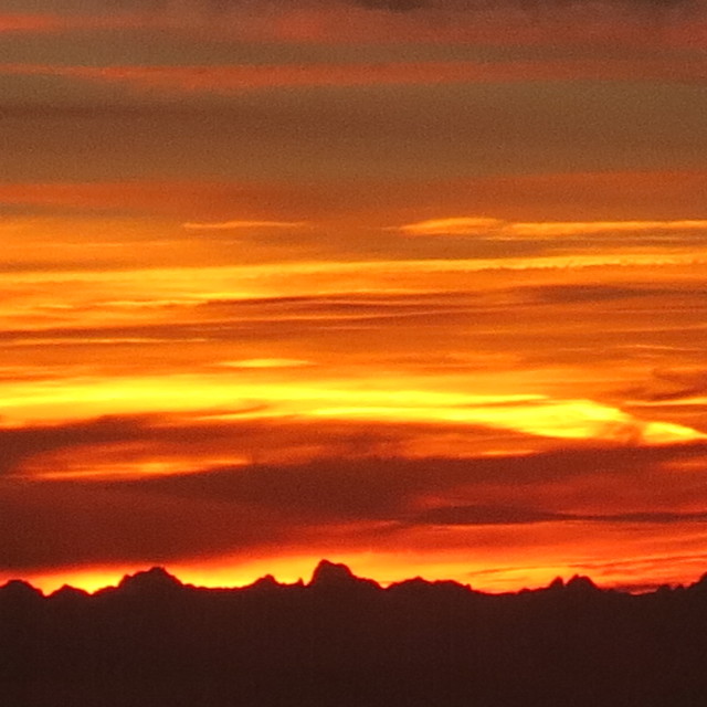 "Molten sunset" stock image