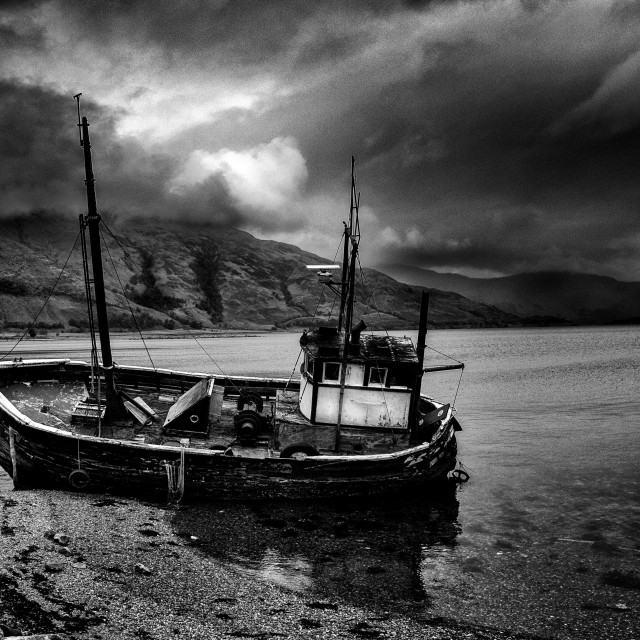 "Old Trawler at Corren" by Jeff Carter - $12.33 "Old Trawler at Corren" stock image