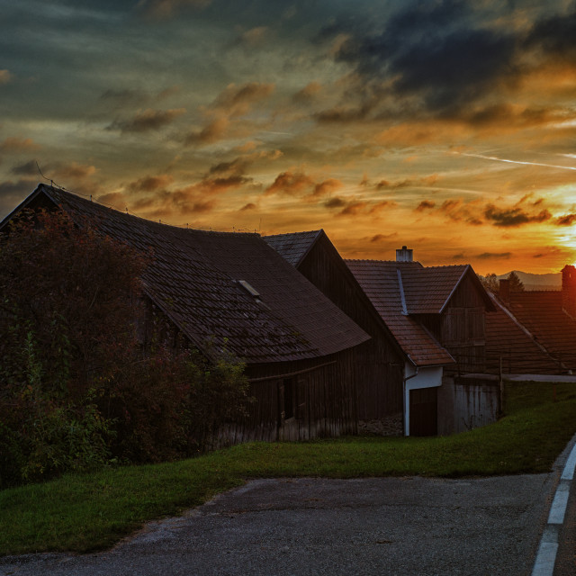 Фото деревни на закате