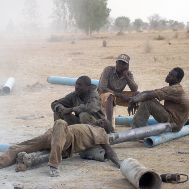"Drilling of a well in Burkina Faso" stock image